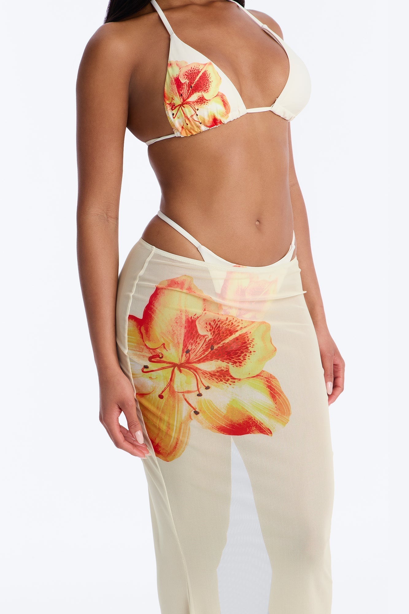 Through It All Bikini And Sarong - Ivory NEWFASHIONEDGE