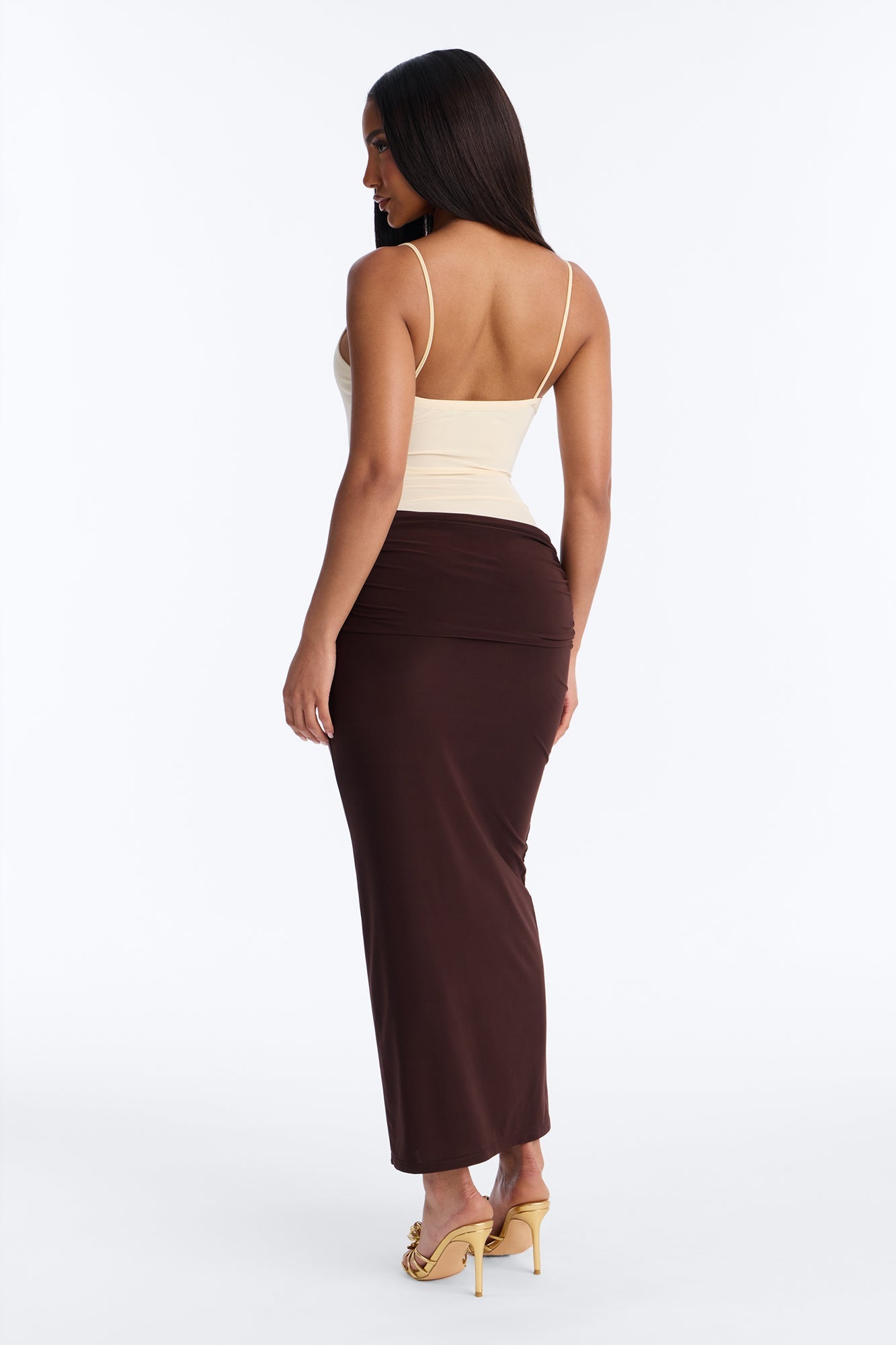 Maura Maxi Skirt Set - Brown/combo