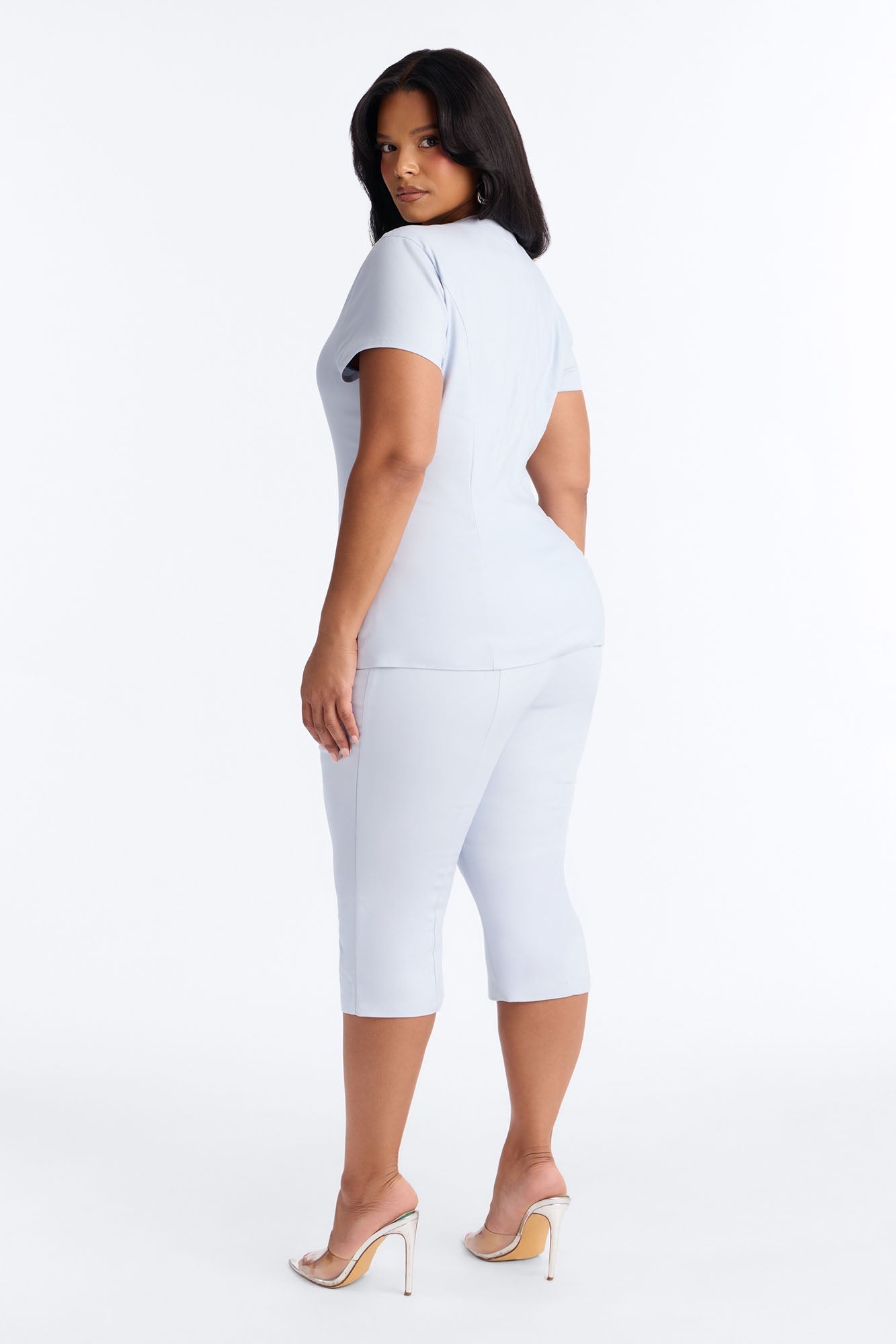 Claire Capri Pant Set - Light Blue NEWFASHIONEDGE