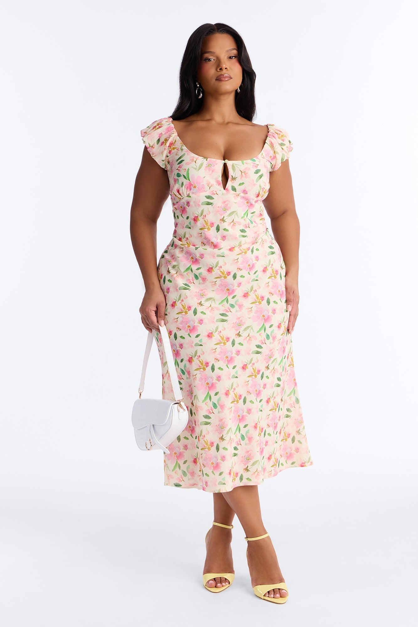 Christie Floral Midi Dress - Pink/combo NEWFASHIONEDGE