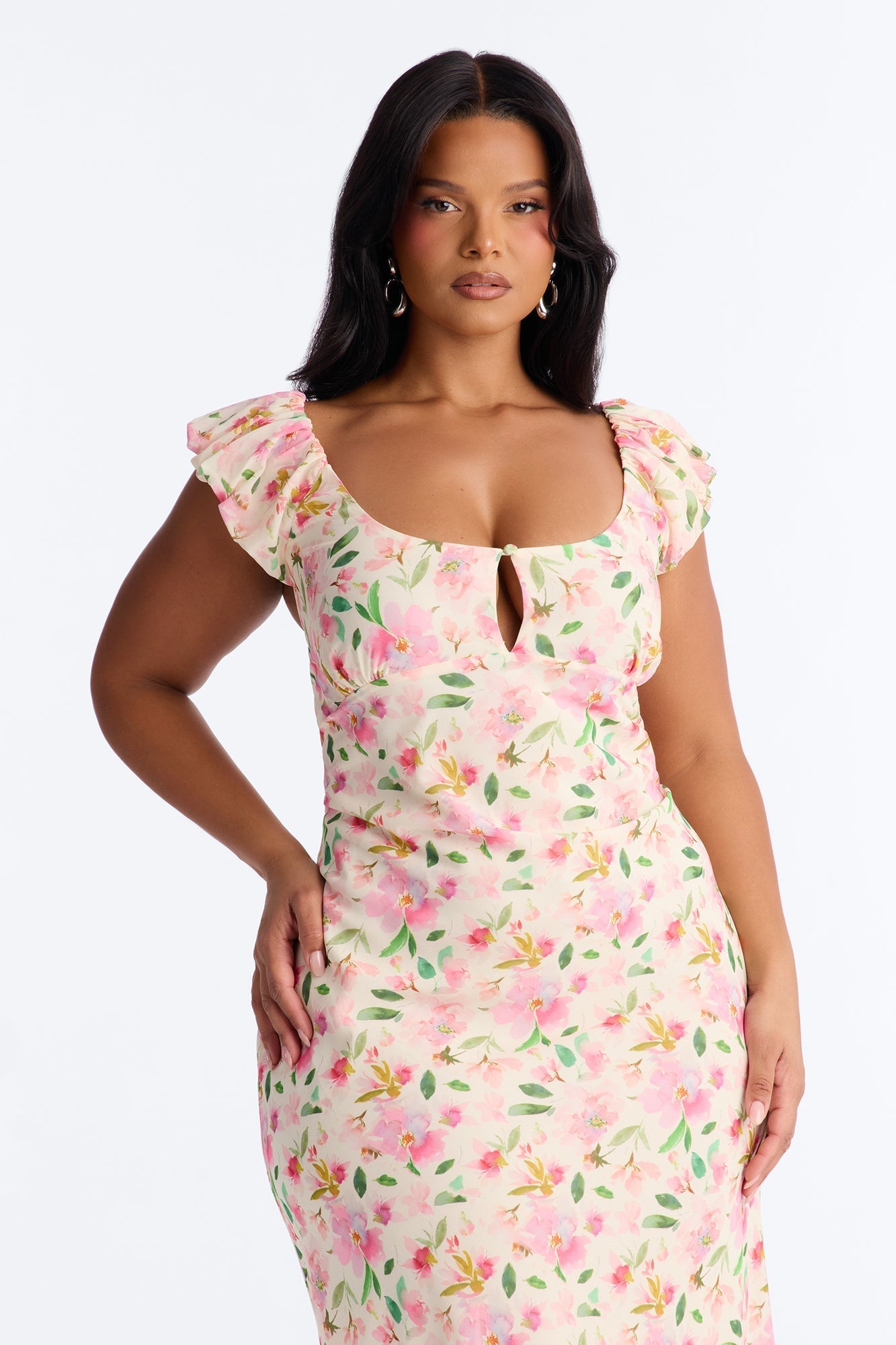Christie Floral Midi Dress - Pink/combo NEWFASHIONEDGE