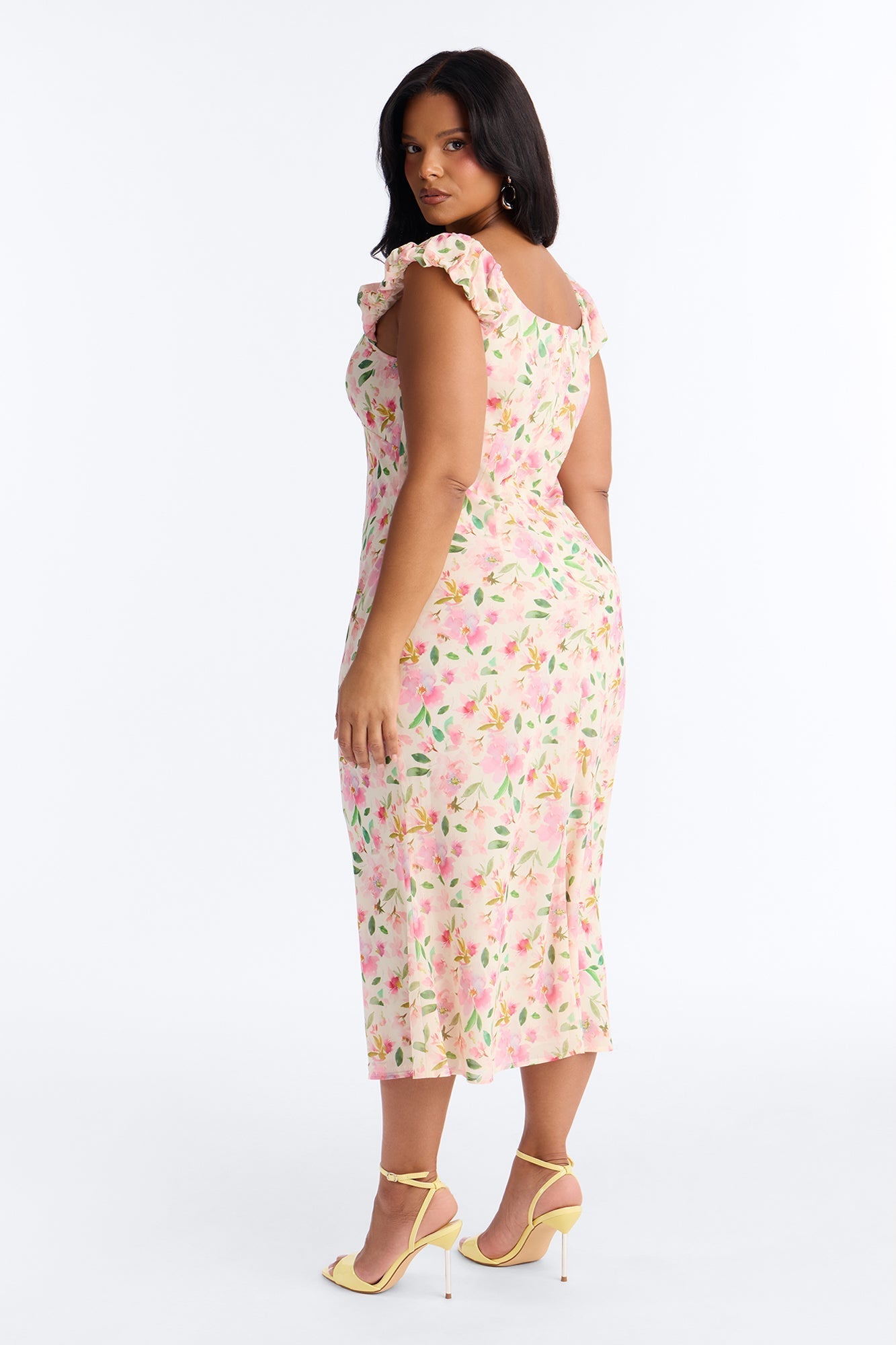 Christie Floral Midi Dress - Pink/combo NEWFASHIONEDGE
