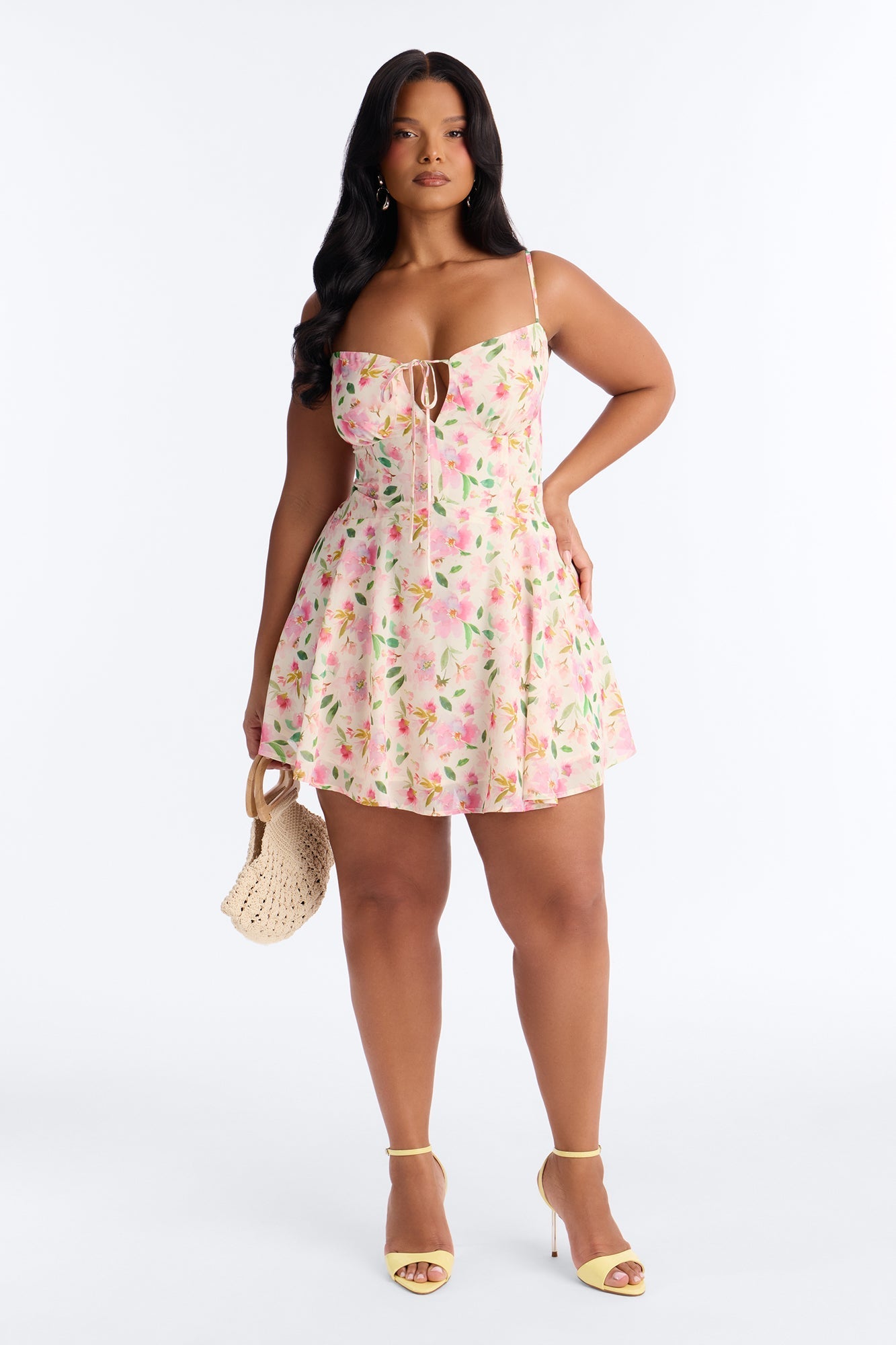 Christie Floral Mini Dress - Pink/combo NEWFASHIONEDGE