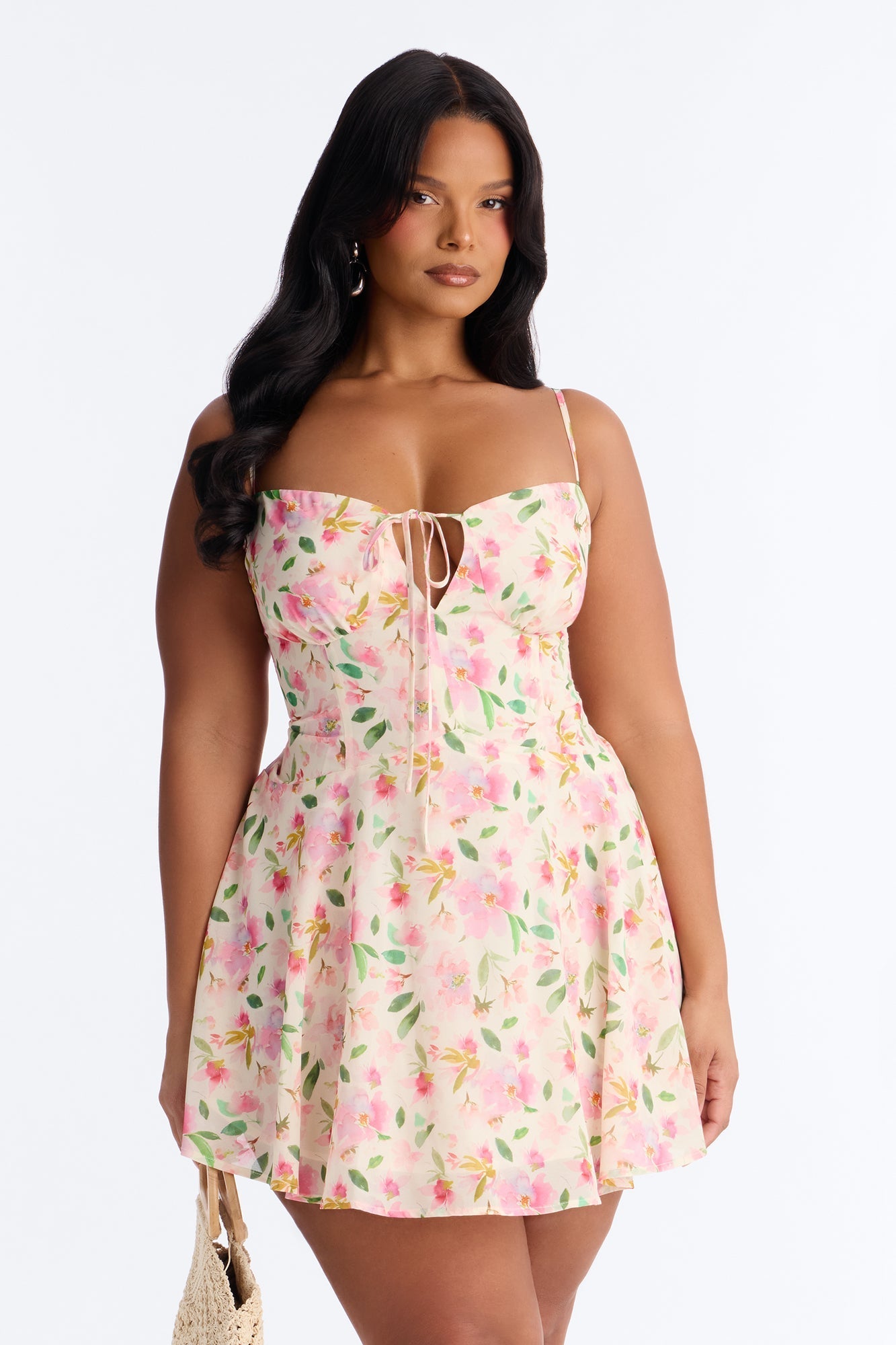 Christie Floral Mini Dress - Pink/combo NEWFASHIONEDGE