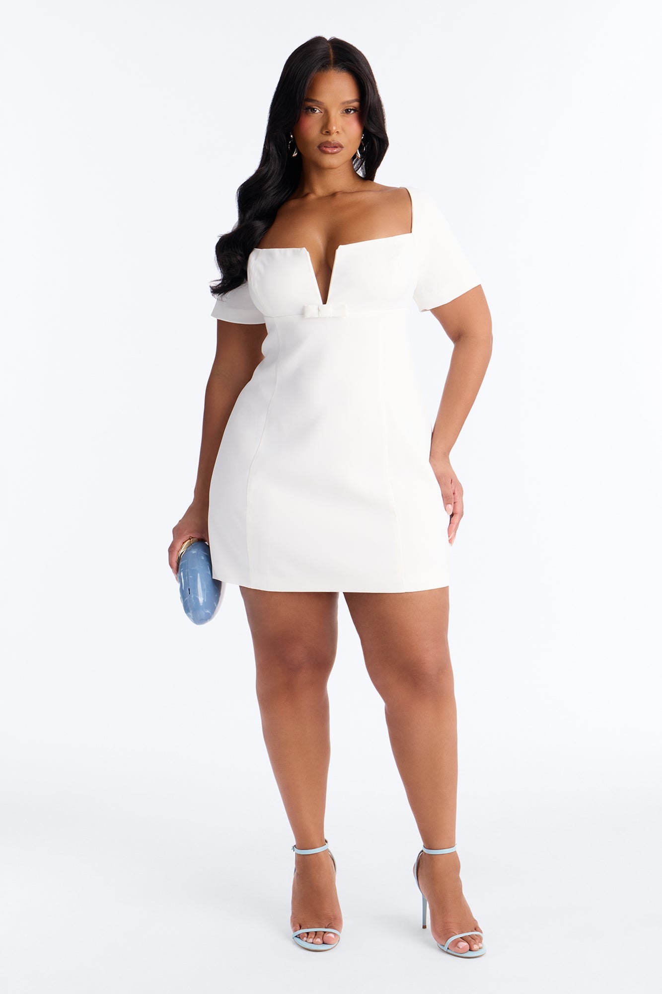 Sheri Crepe Mini Dress - White NEWFASHIONEDGE