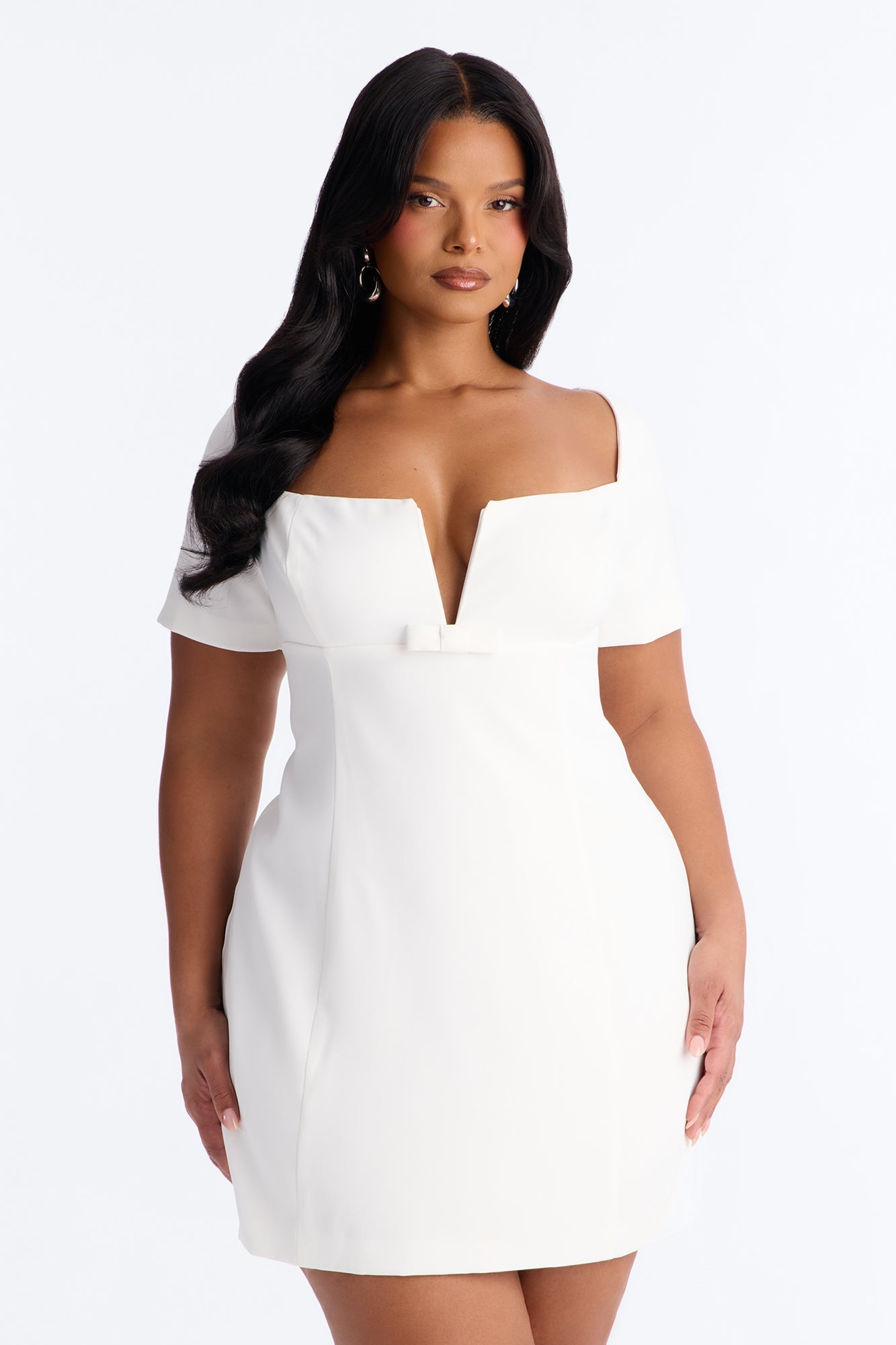 Sheri Crepe Mini Dress - White NEWFASHIONEDGE