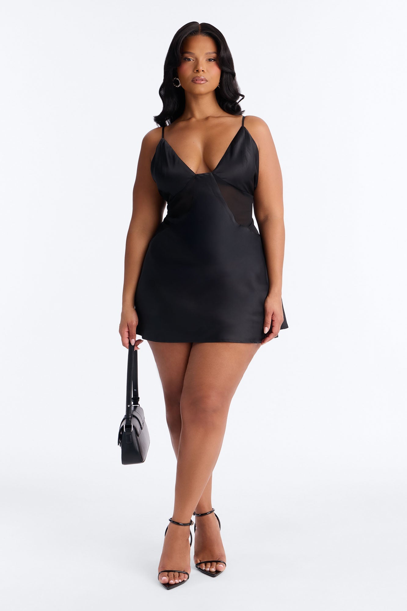 Night Slay Satin Mini Dress - Black NEWFASHIONEDGE