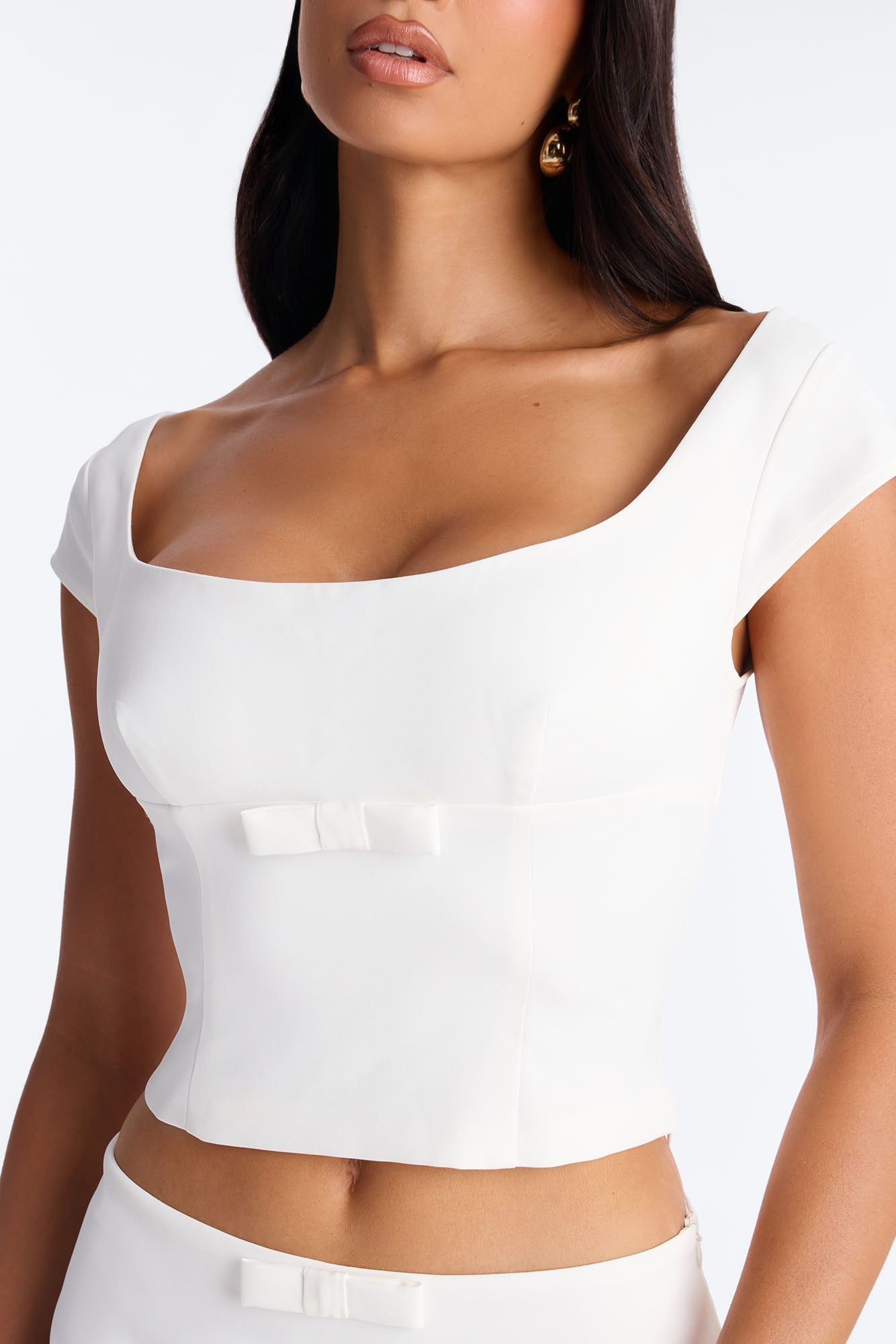 Sweet Girl Crepe Micro Mini Skirt Set - White NEWFASHIONEDGE