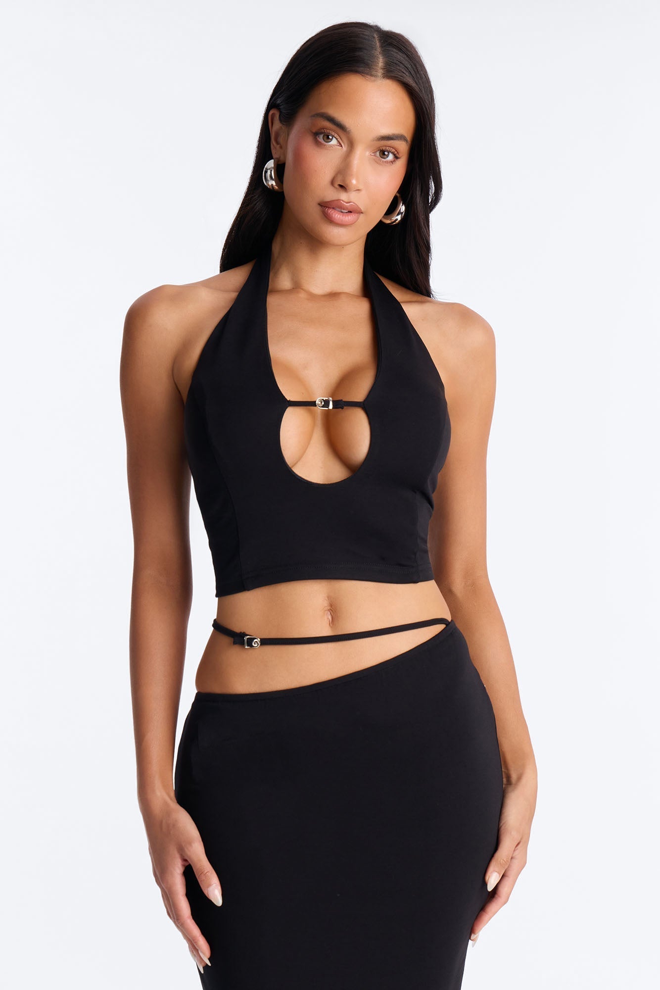 Rebel Girl Ponte Maxi Skirt Set - Black NEWFASHIONEDGE