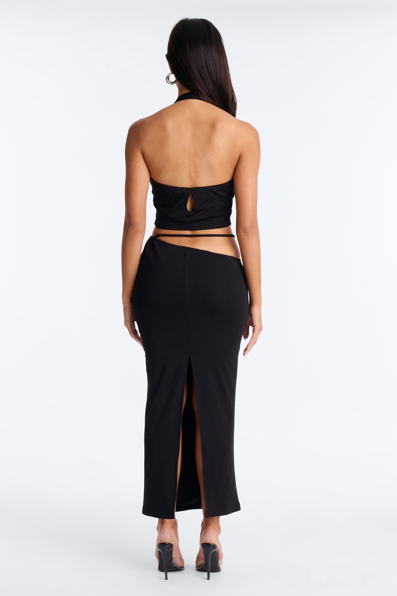 Rebel Girl Ponte Maxi Skirt Set - Black NEWFASHIONEDGE