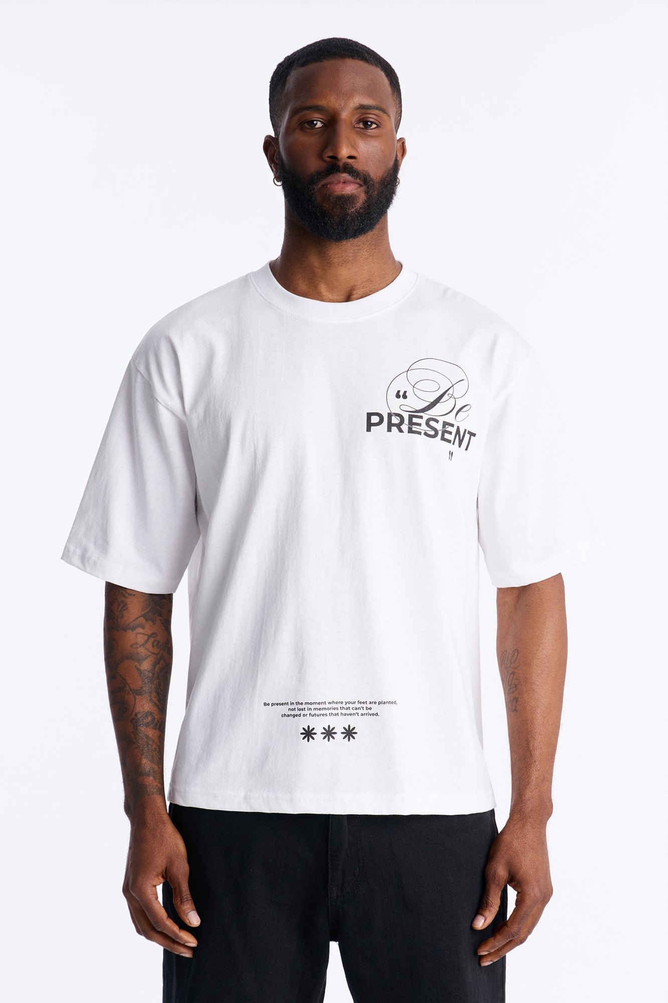Be Present Boxy Short Sleeve Tee - White