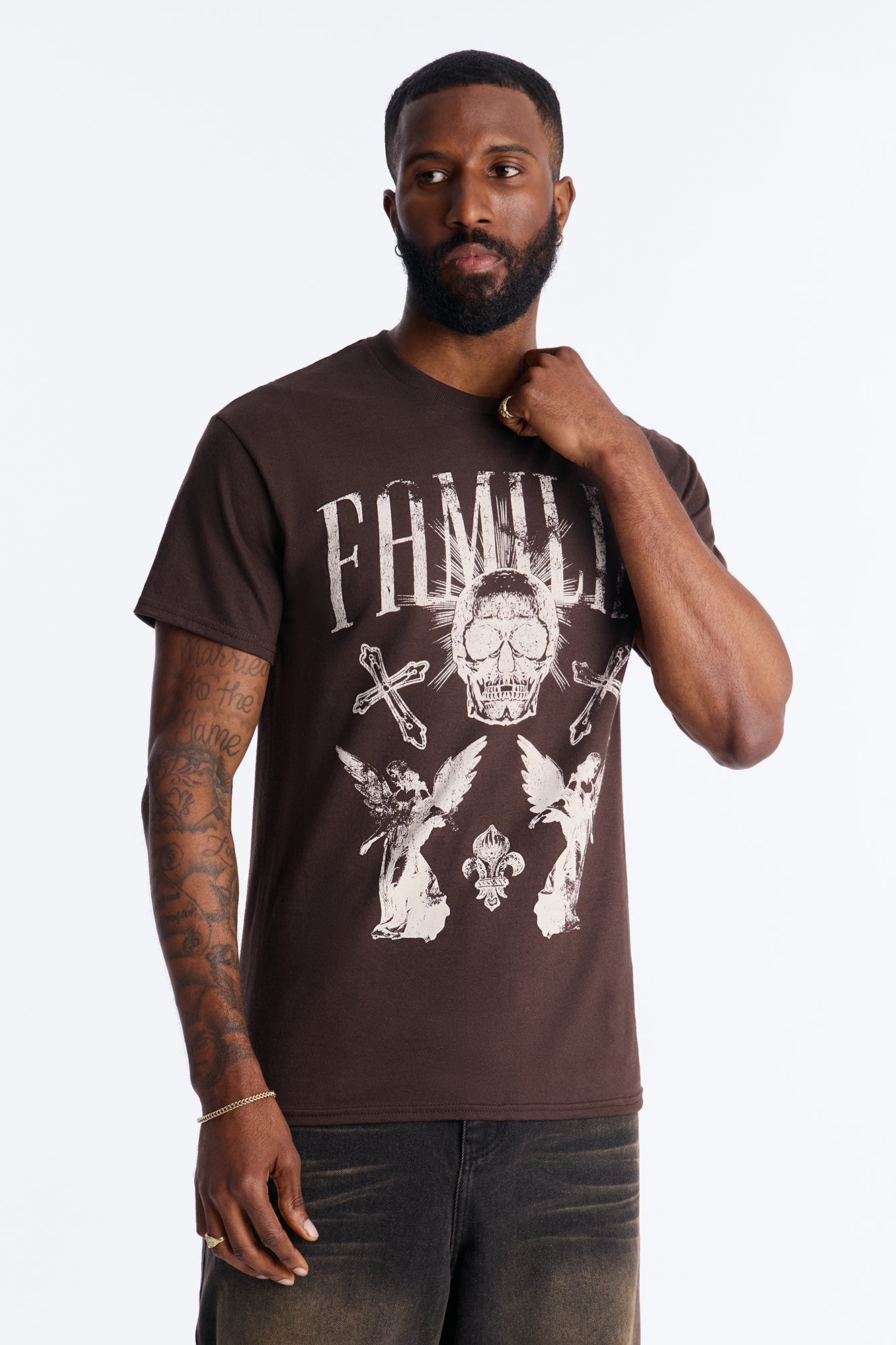 La Familia Angels Short Sleeve Tee - Brown