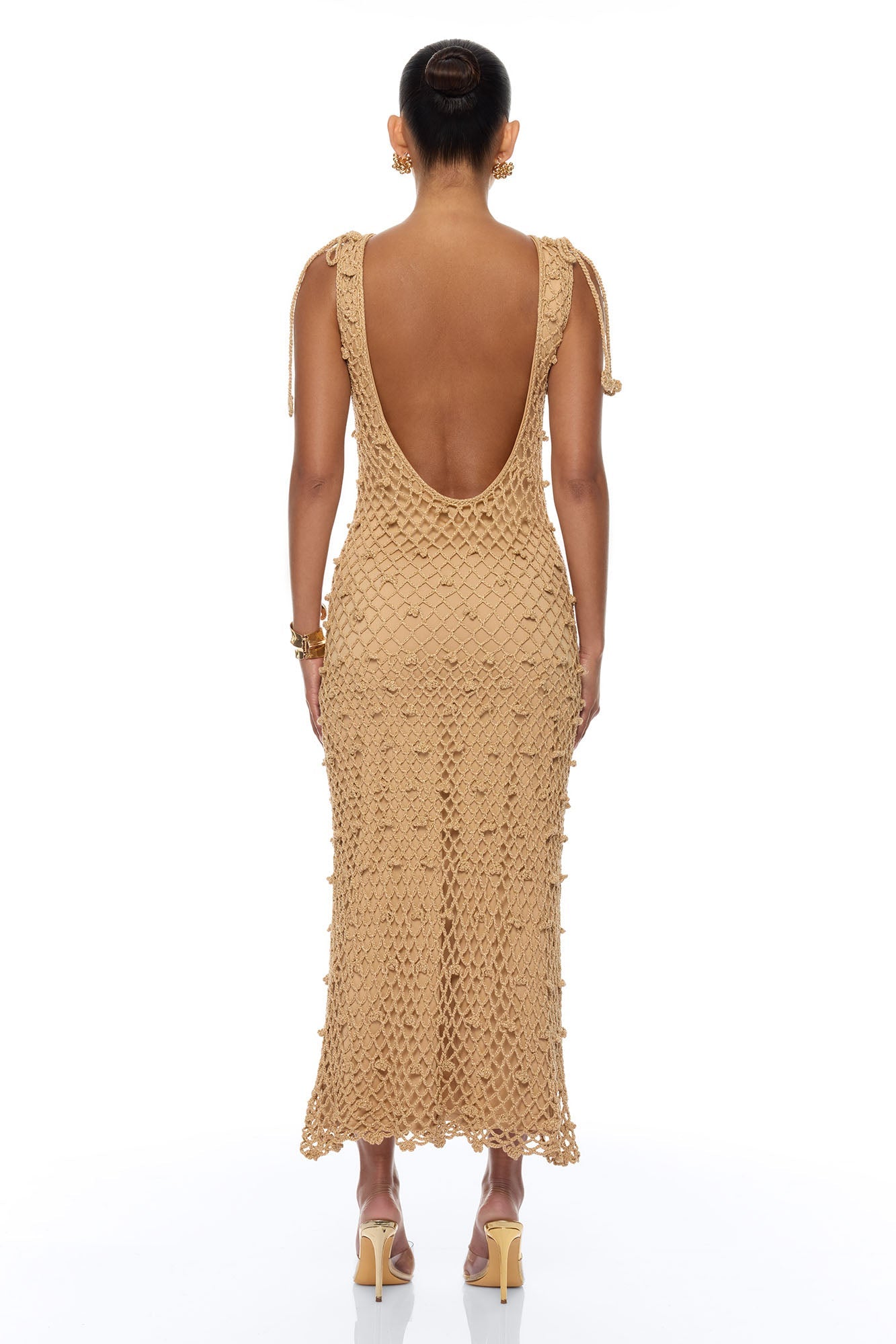 Cabana Vibing Crochet Maxi Dress - Brown Fashion Nova