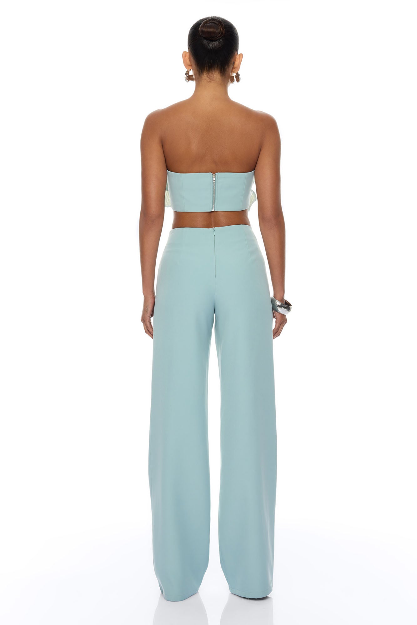 Garden Bloom Embellished Pant Set - Dusty Blue Fashion Nova
