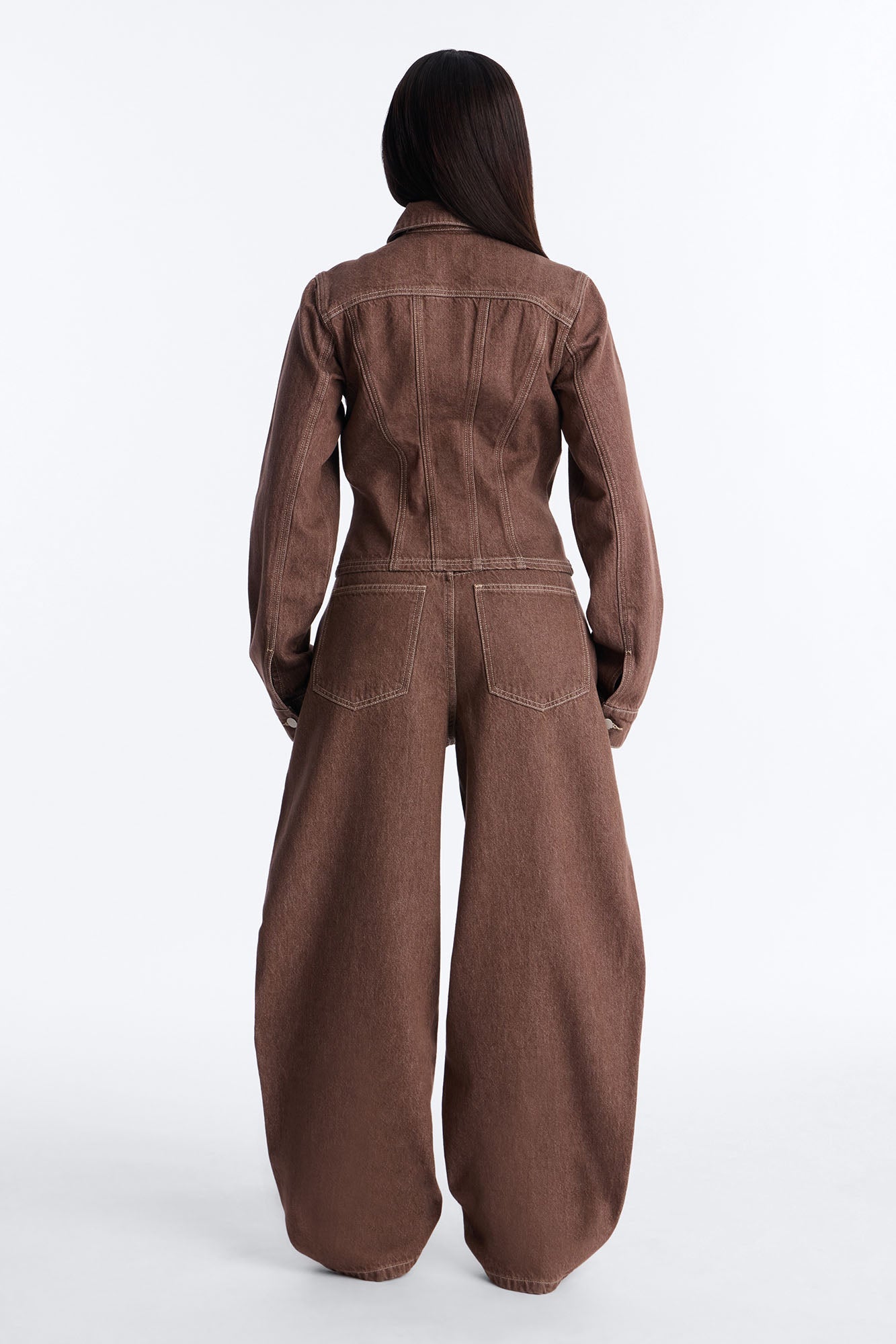 Give Me Attention Denim Shacket - Brown