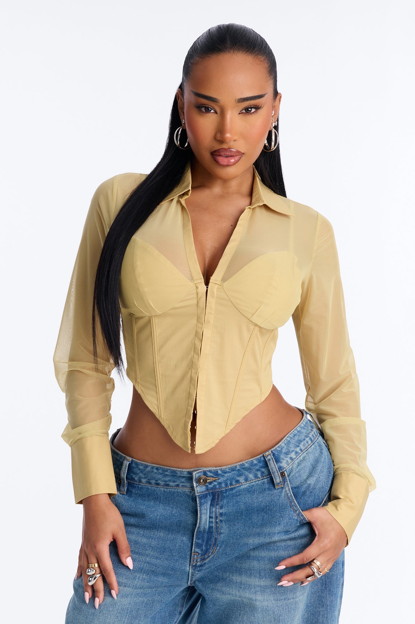 Business As Usual Corset Top - Khaki