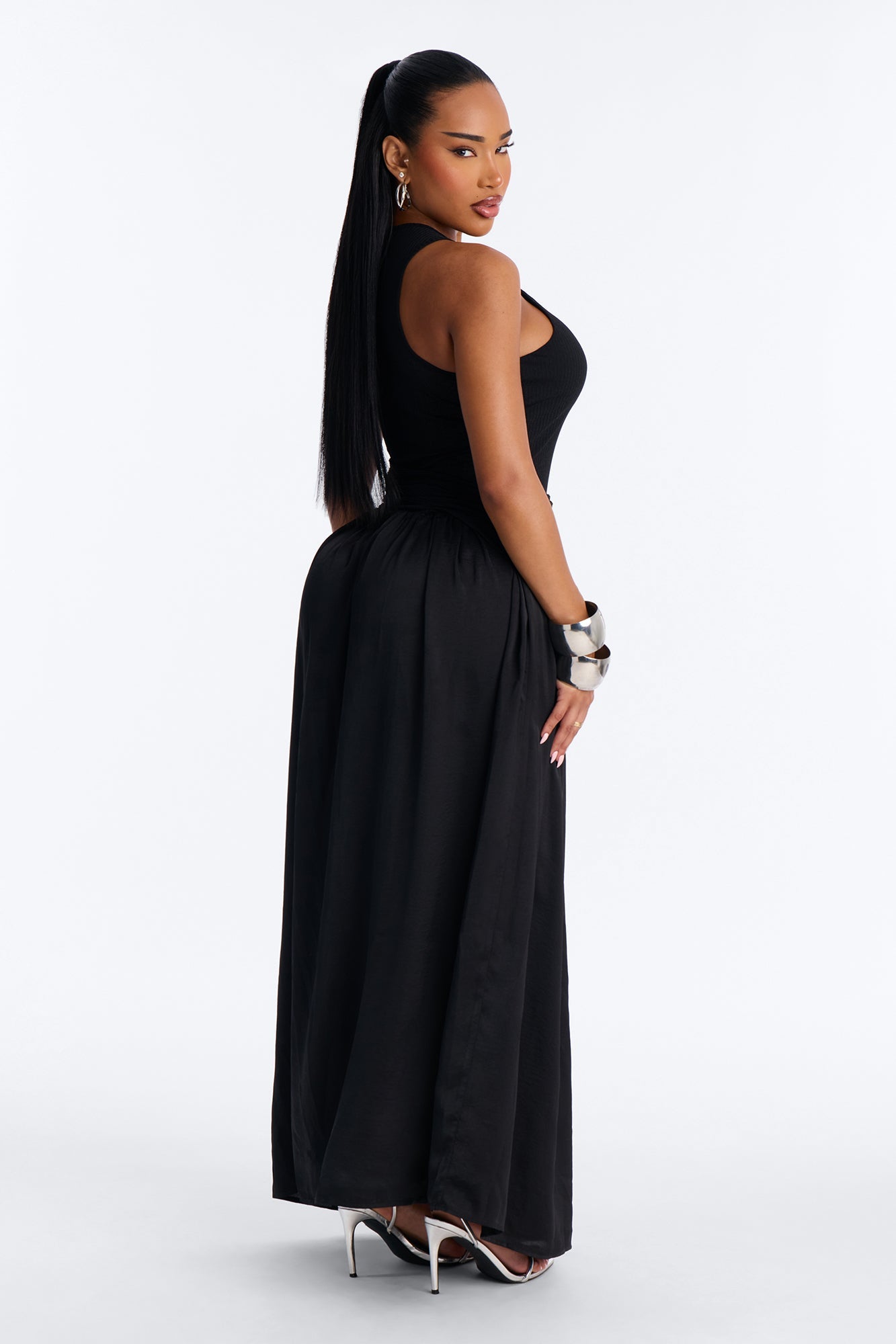 Soho Sleeveless Ribbed Maxi Dress - Black NEWFASHIONEDGE
