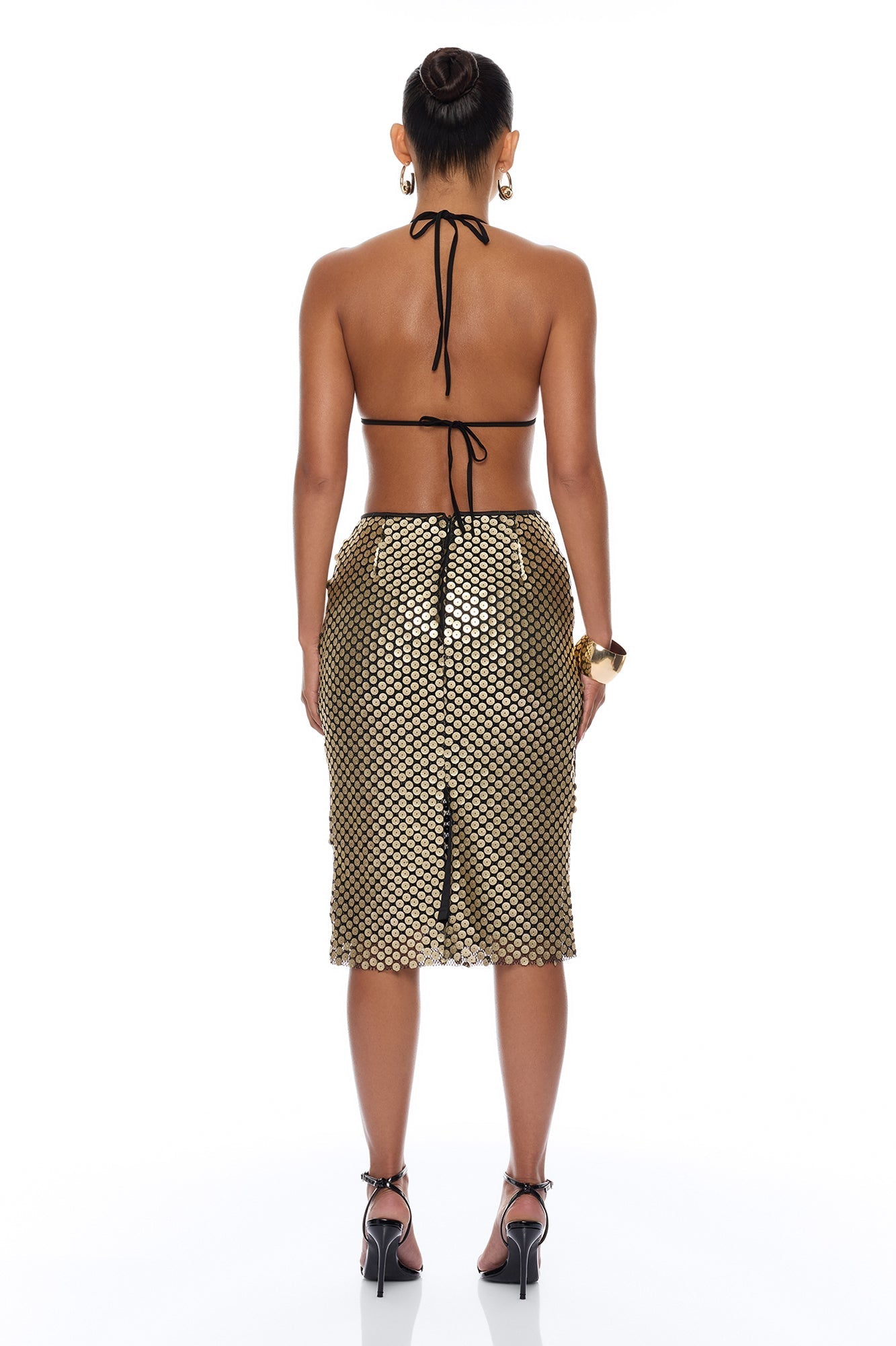 Here For A Good Time Sequin Bikini Set - Gold