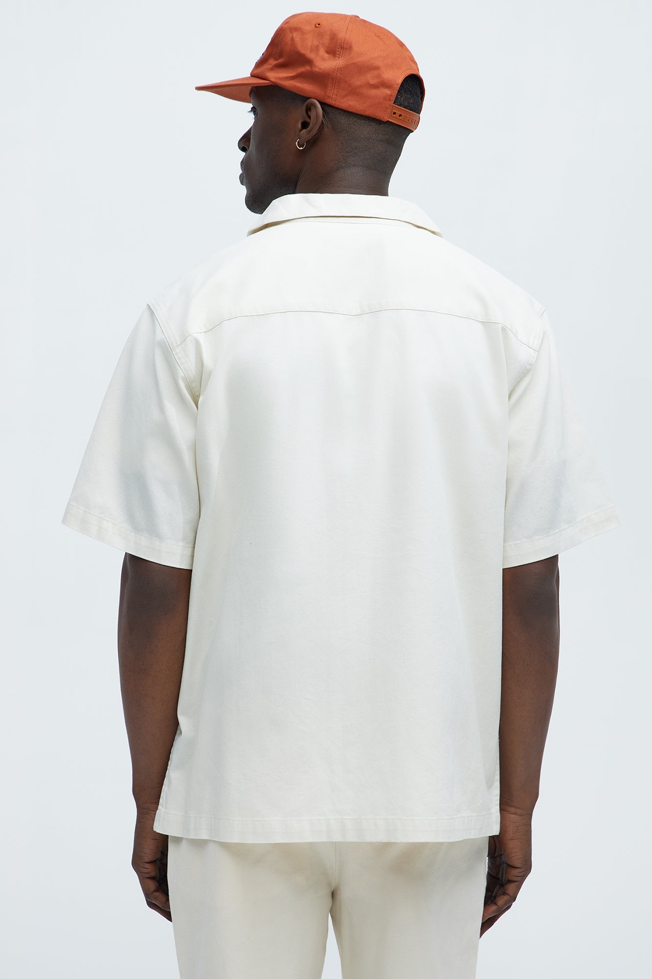 Embrace The Wild Cotton Blend Short Sleeve Button Up Shirt - White