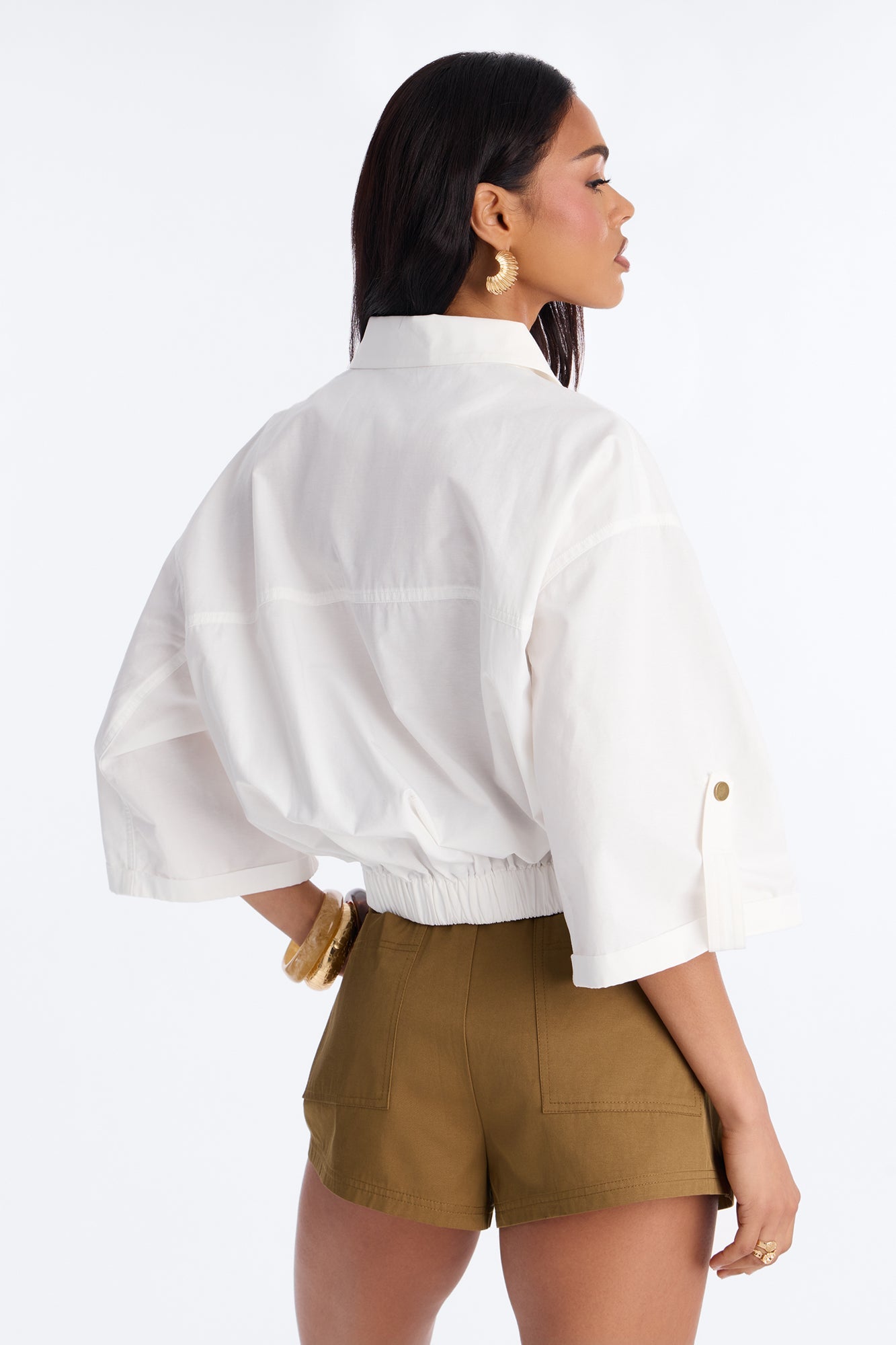 Plans Made Oversized Airflow Shirt - White NEWFASHIONEDGE