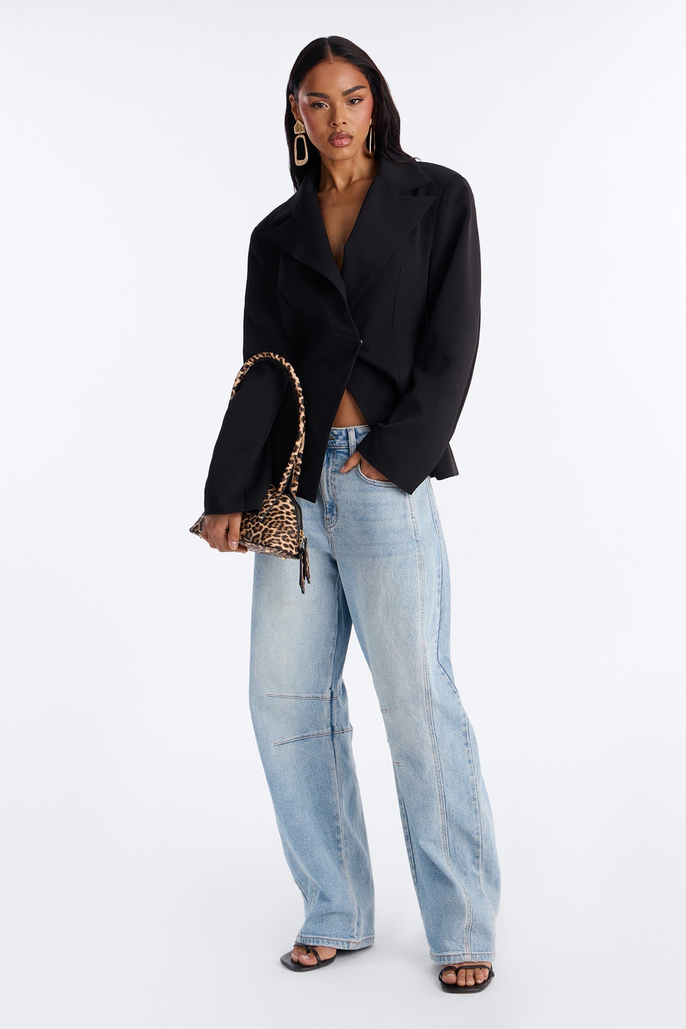 Always Elevated Adjustable Belted Blazer - Black NEWFASHIONEDGE
