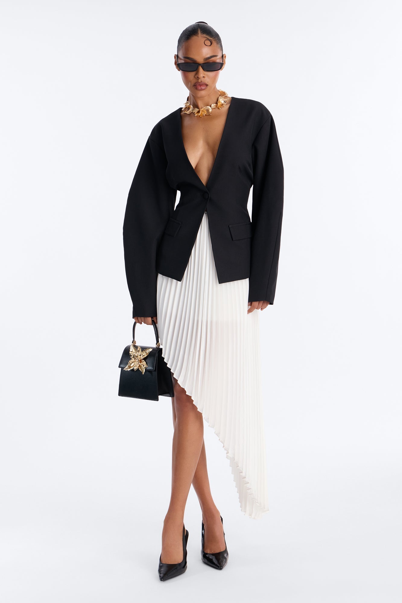 Mariella Barrel Sleeve Blazer - Black NEWFASHIONEDGE