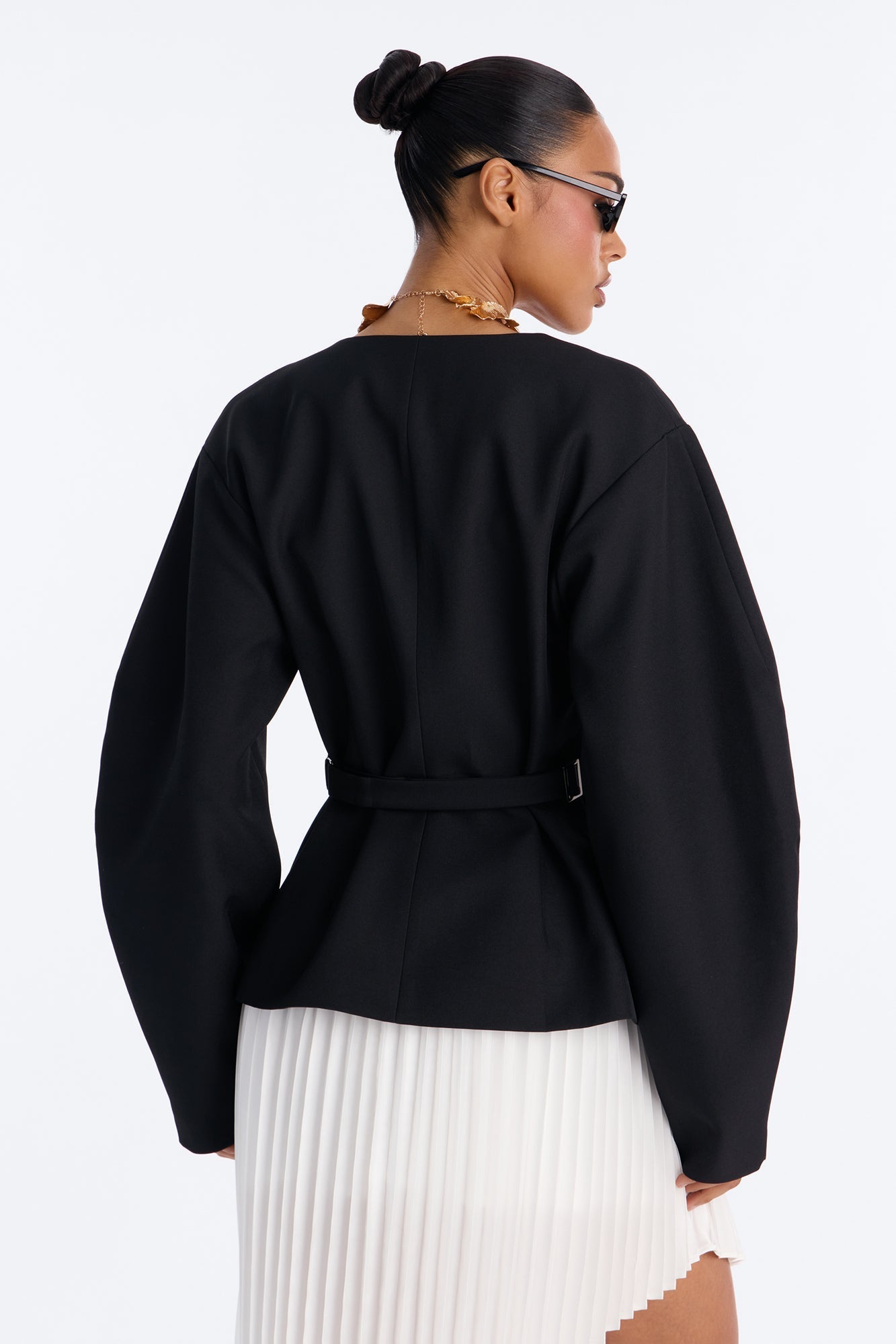 Mariella Barrel Sleeve Blazer - Black NEWFASHIONEDGE