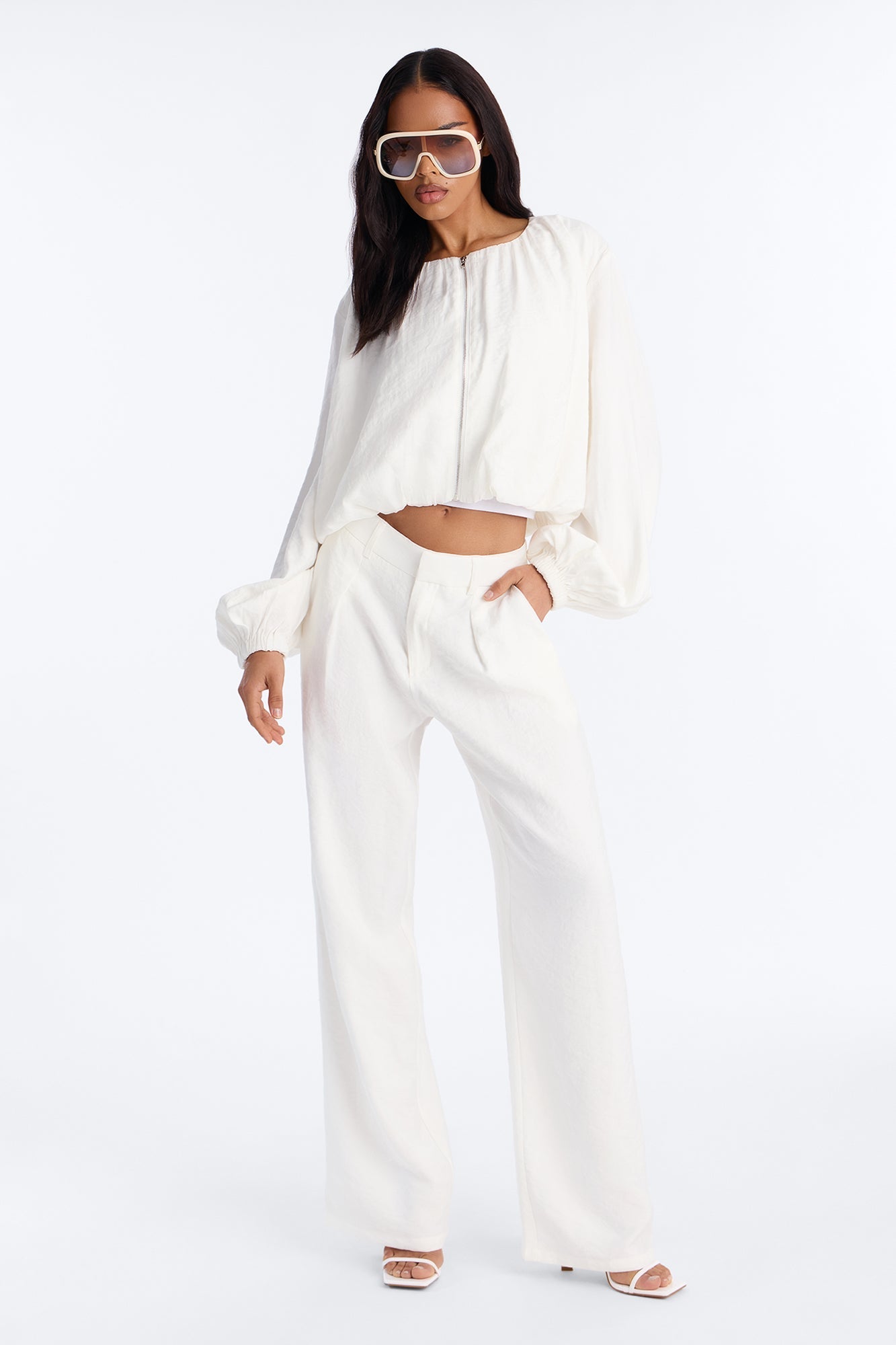 Calliope Linen Straight Leg Trouser Pant - Ivory