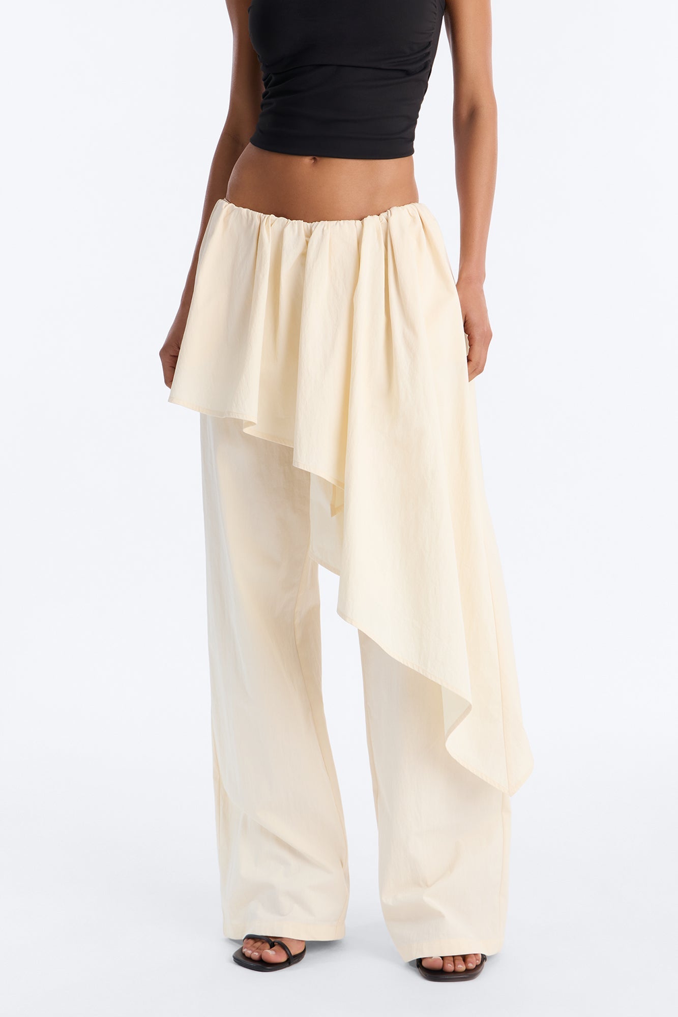 Dramatic Effect Low Rise Twill Skirt Pant - Ivory