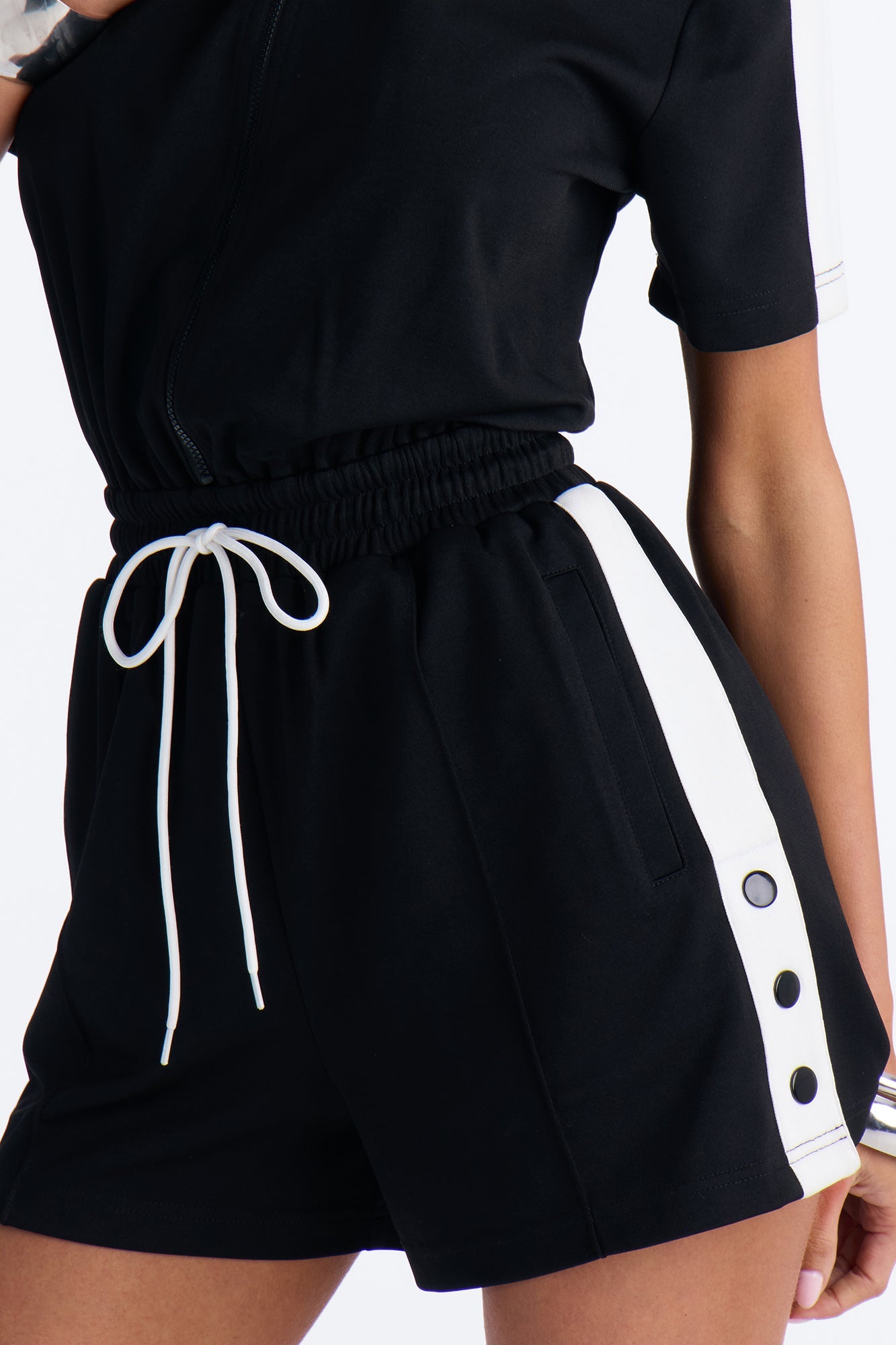 Lianna Short Sleeve Romper - Black Fashion Nova