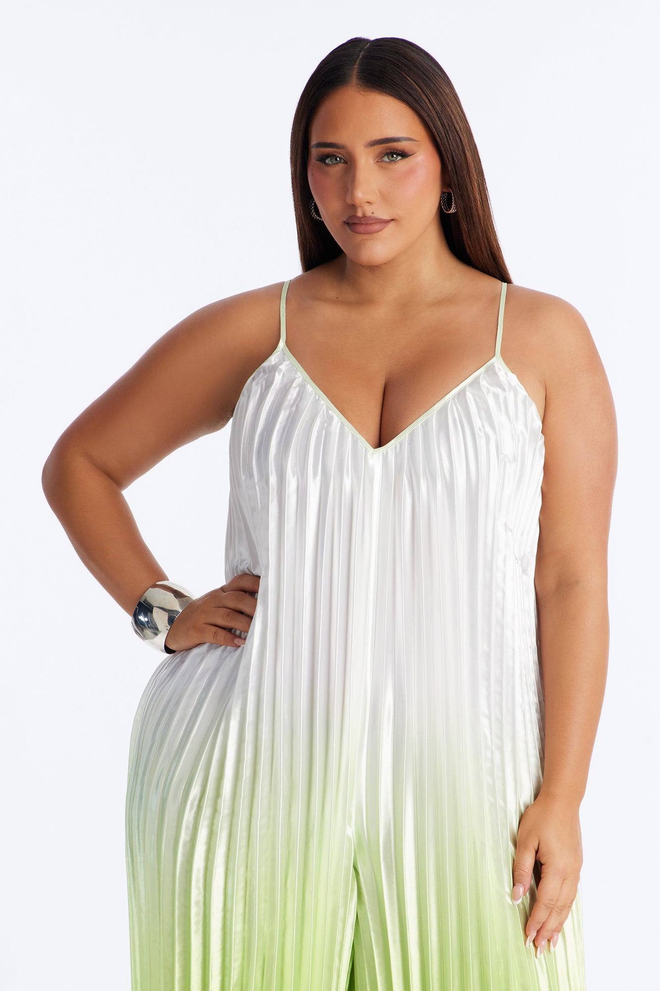 Paige Satin Ombre Wide Leg Jumpsuit - Green Fashion Nova