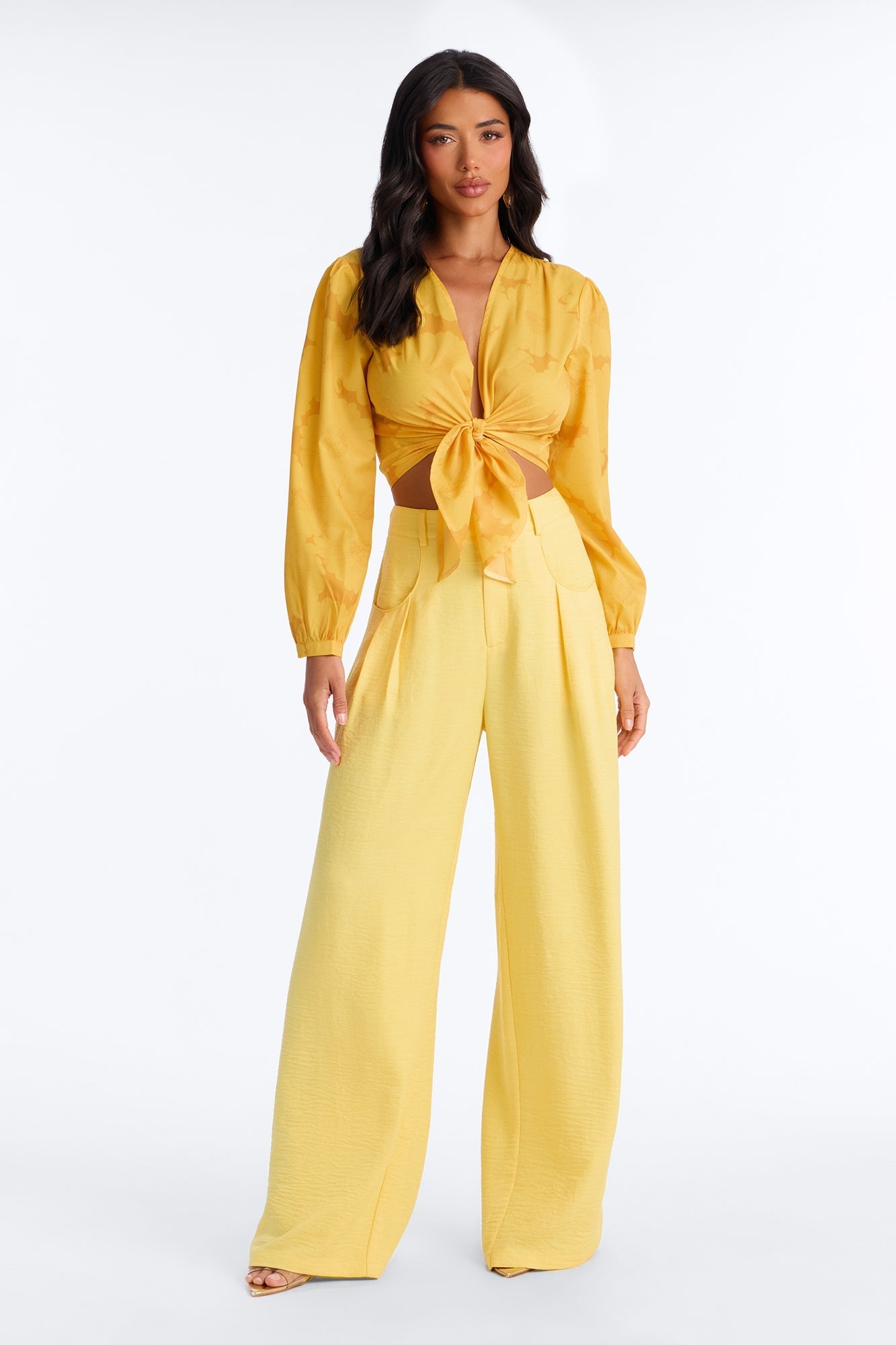 Matson Wide Leg Trouser - Butter Yellow NEWFASHIONEDGE