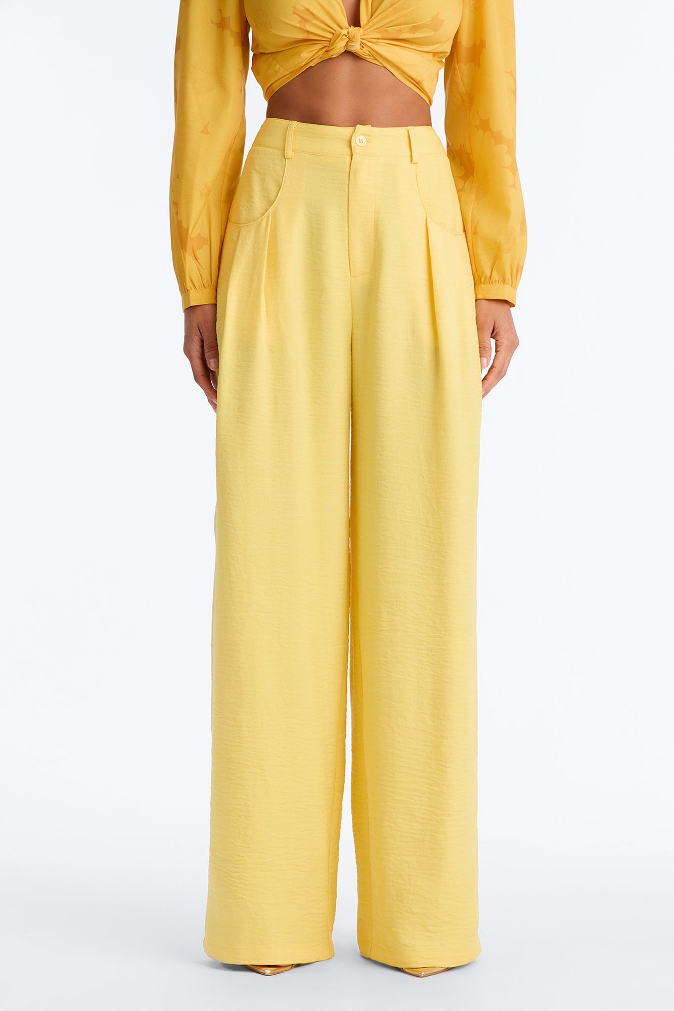 Matson Wide Leg Trouser - Butter Yellow