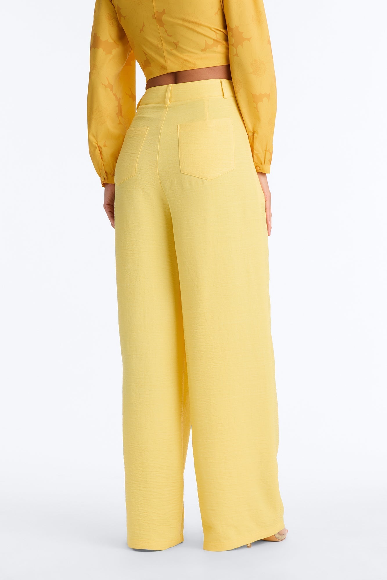 Matson Wide Leg Trouser - Butter Yellow NEWFASHIONEDGE