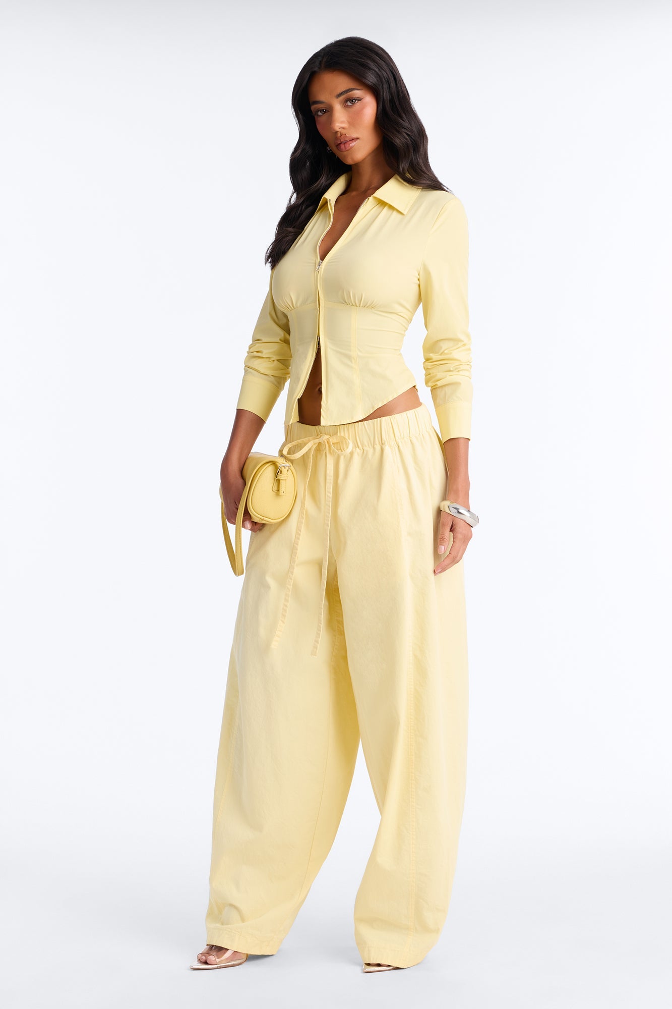 Laurel Zip Front Top - Butter Yellow