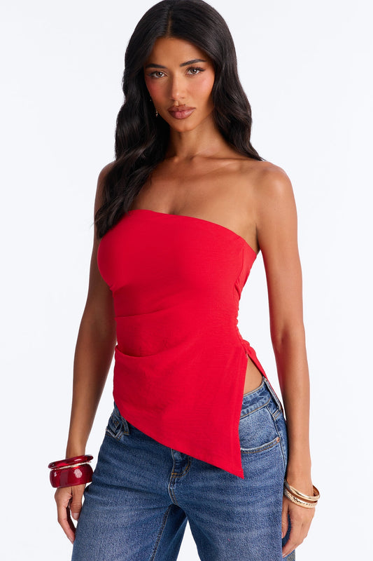 Valerie Asymmetrical Top - Red