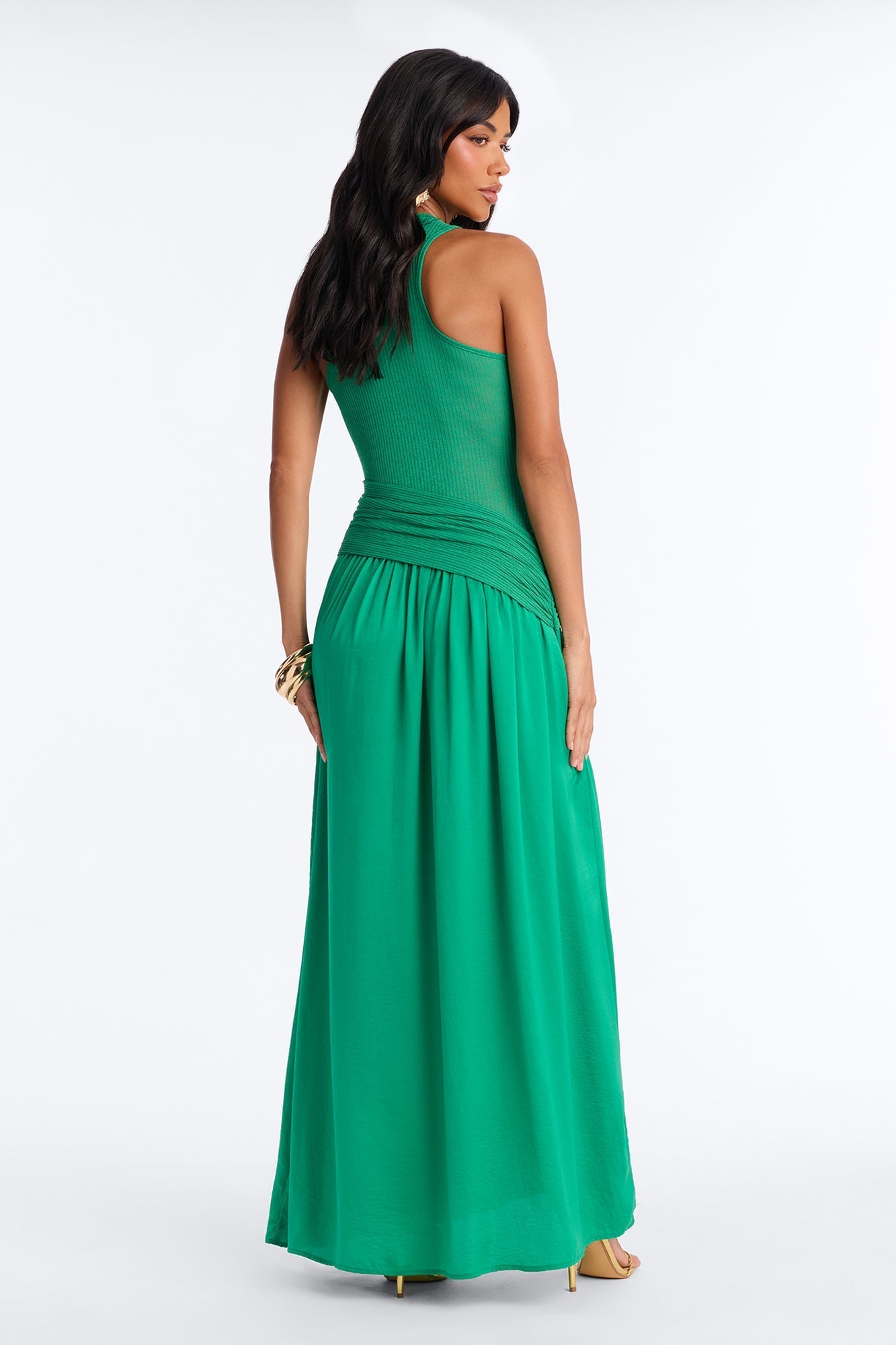 Soho Sleeveless Ribbed Maxi Dress - Kelly Green NEWFASHIONEDGE