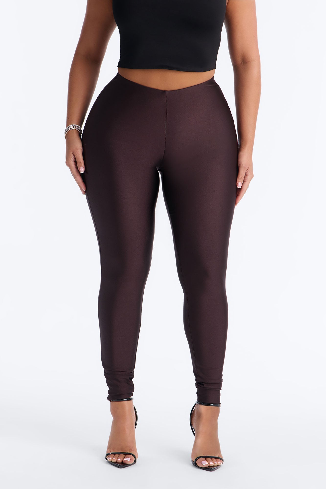 Tricot Low Rise Clean Waistband Legging - Chocolate