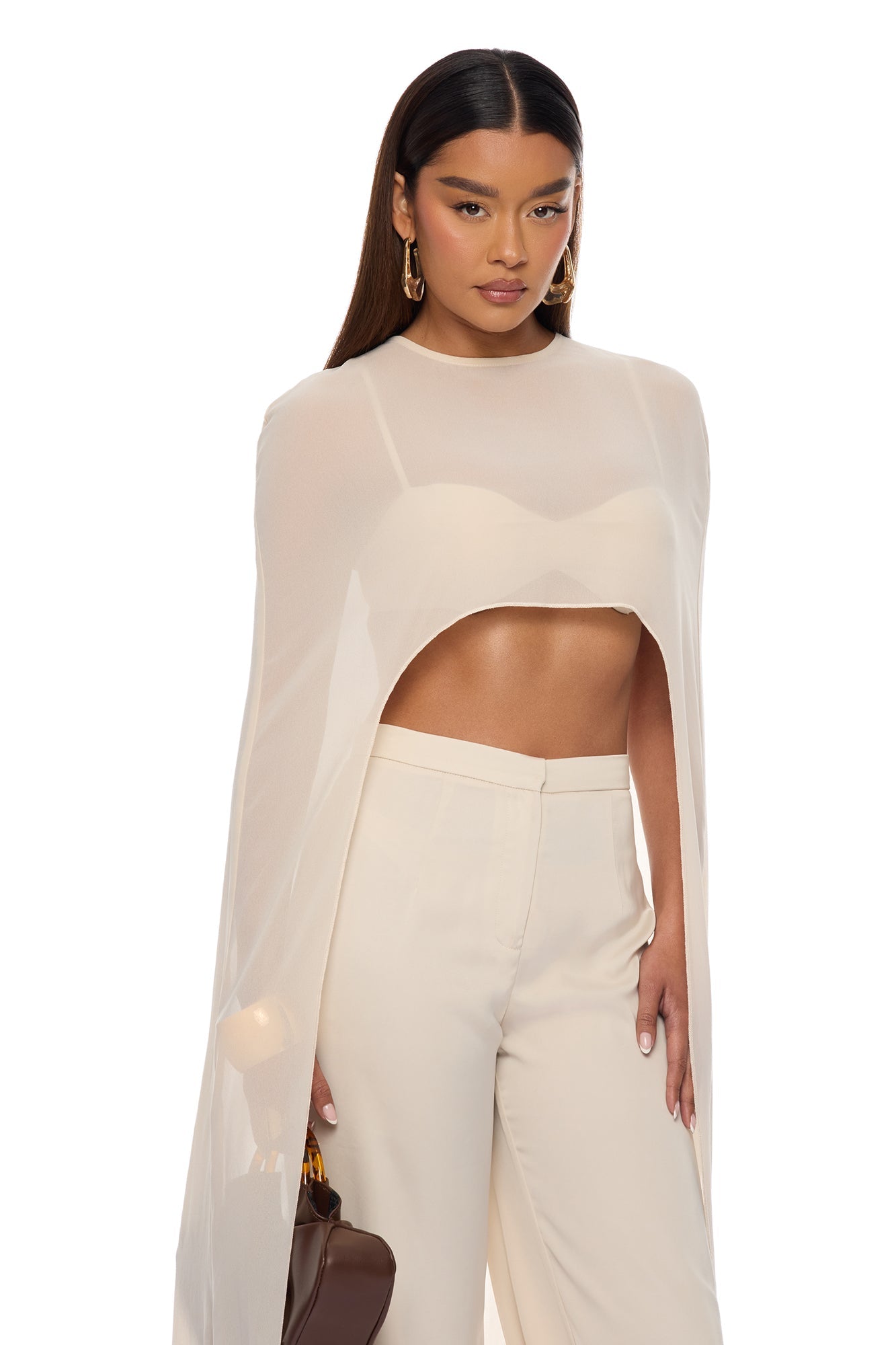 Alessandra Draped Pant Set - Natural NEWFASHIONEDGE