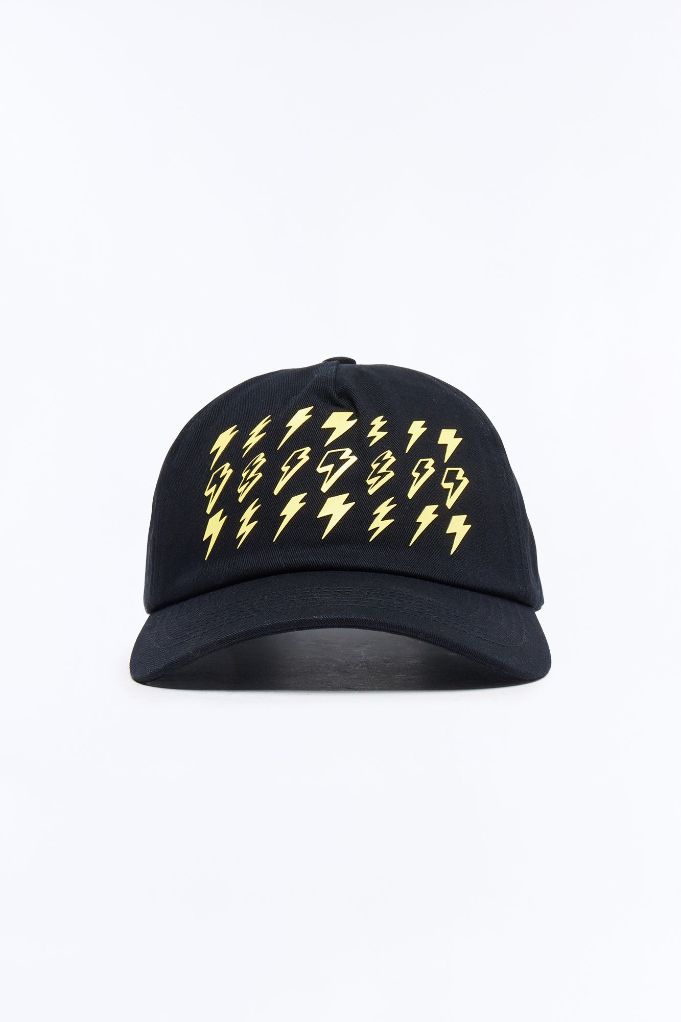 Lightning Cotton Twill Unstructured Snapback Hat - Black