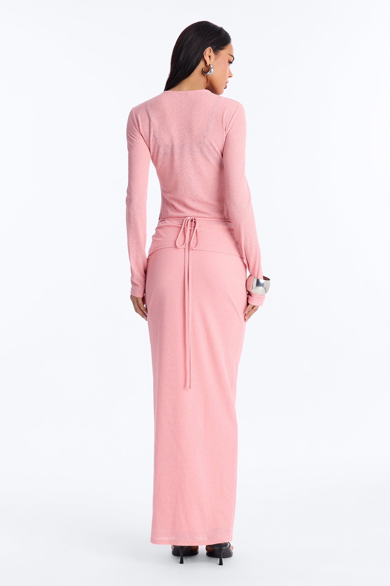 Sasha Button Up Maxi Dress - Pink NEWFASHIONEDGE