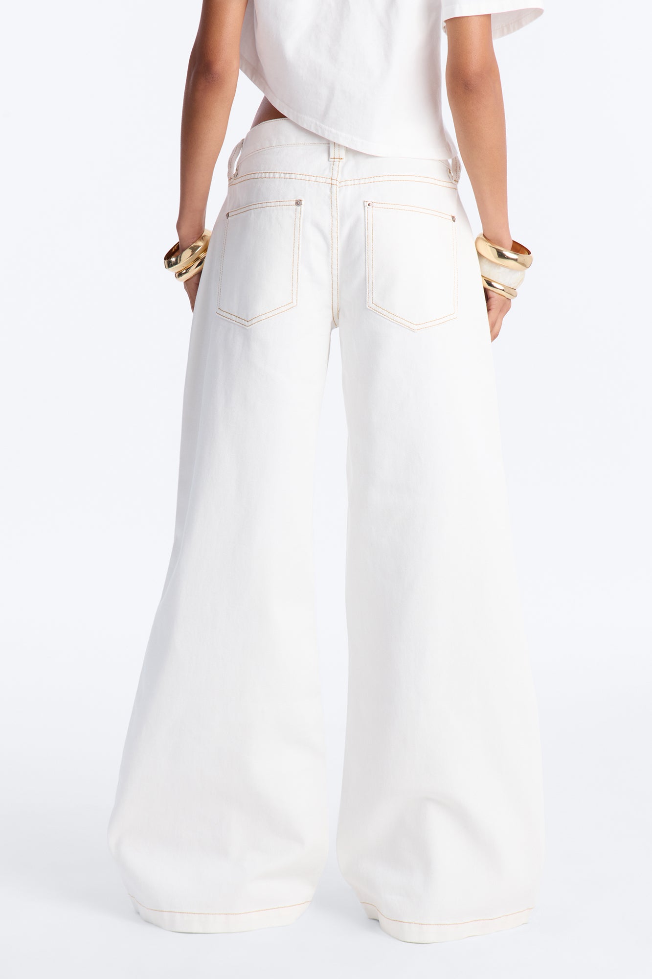 After Hours Low Rise Baggy Jeans - White Fashion Nova