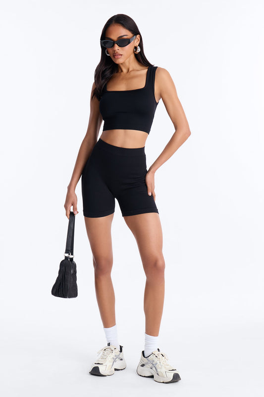 Active Aura Seamless Biker Short Set - Black