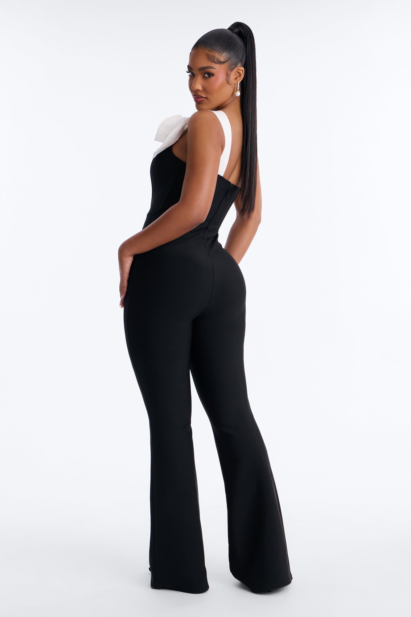 Fraya Bandage Flare Jumpsuit - Black