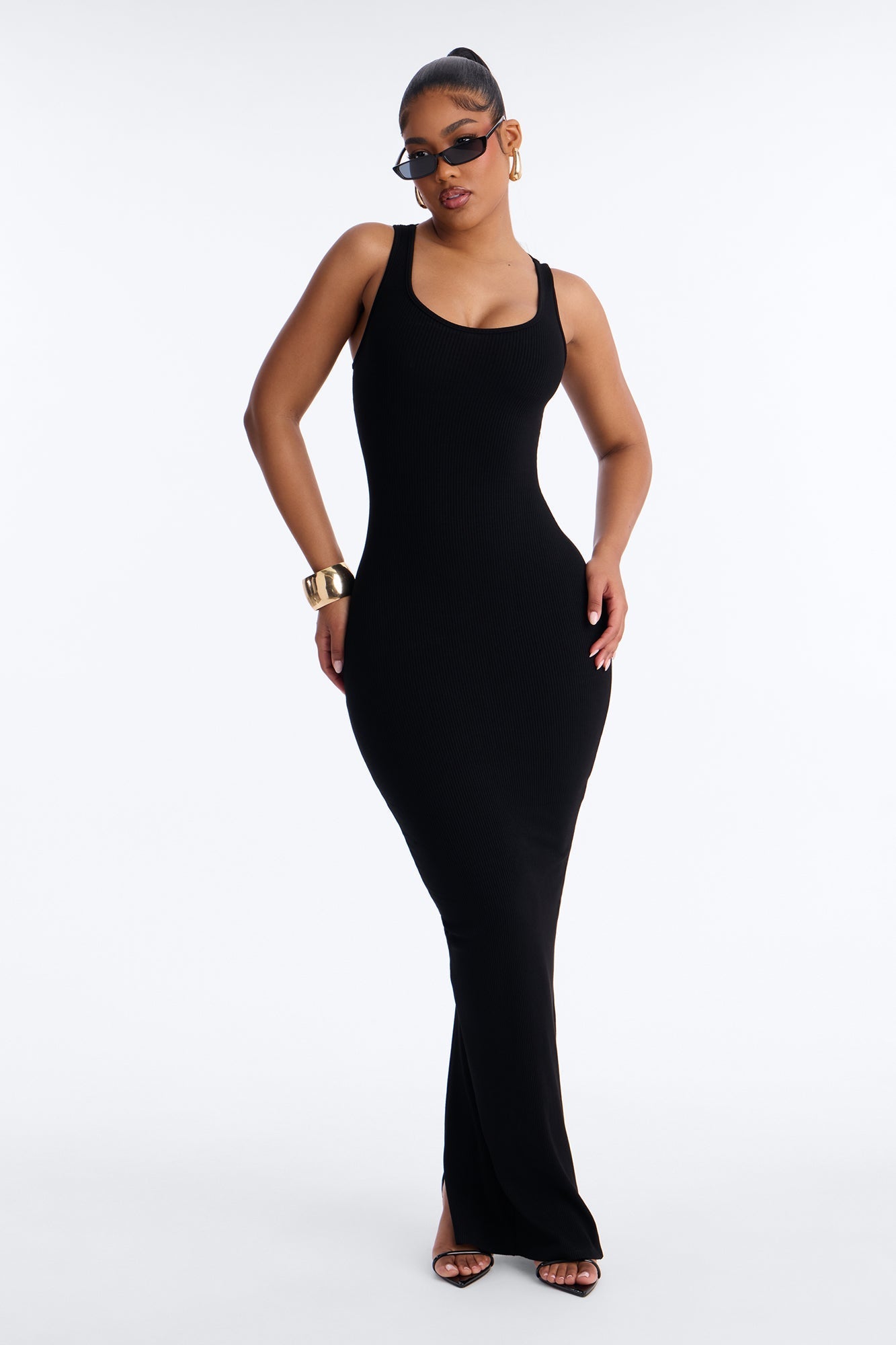 Clara Strappy Snatched Maxi Dress - Black NEWFASHIONEDGE