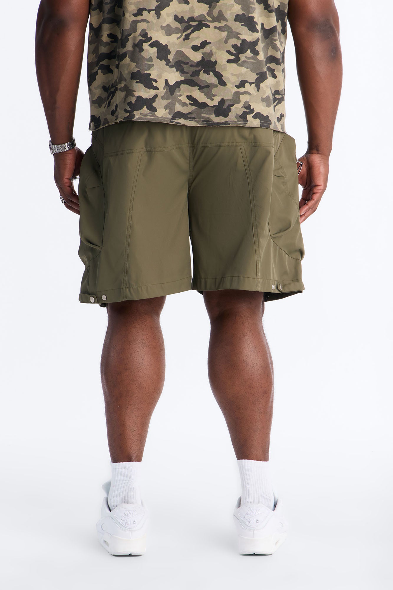 Relaxed Pearson Gates Multi Straps Utility Short - Olive