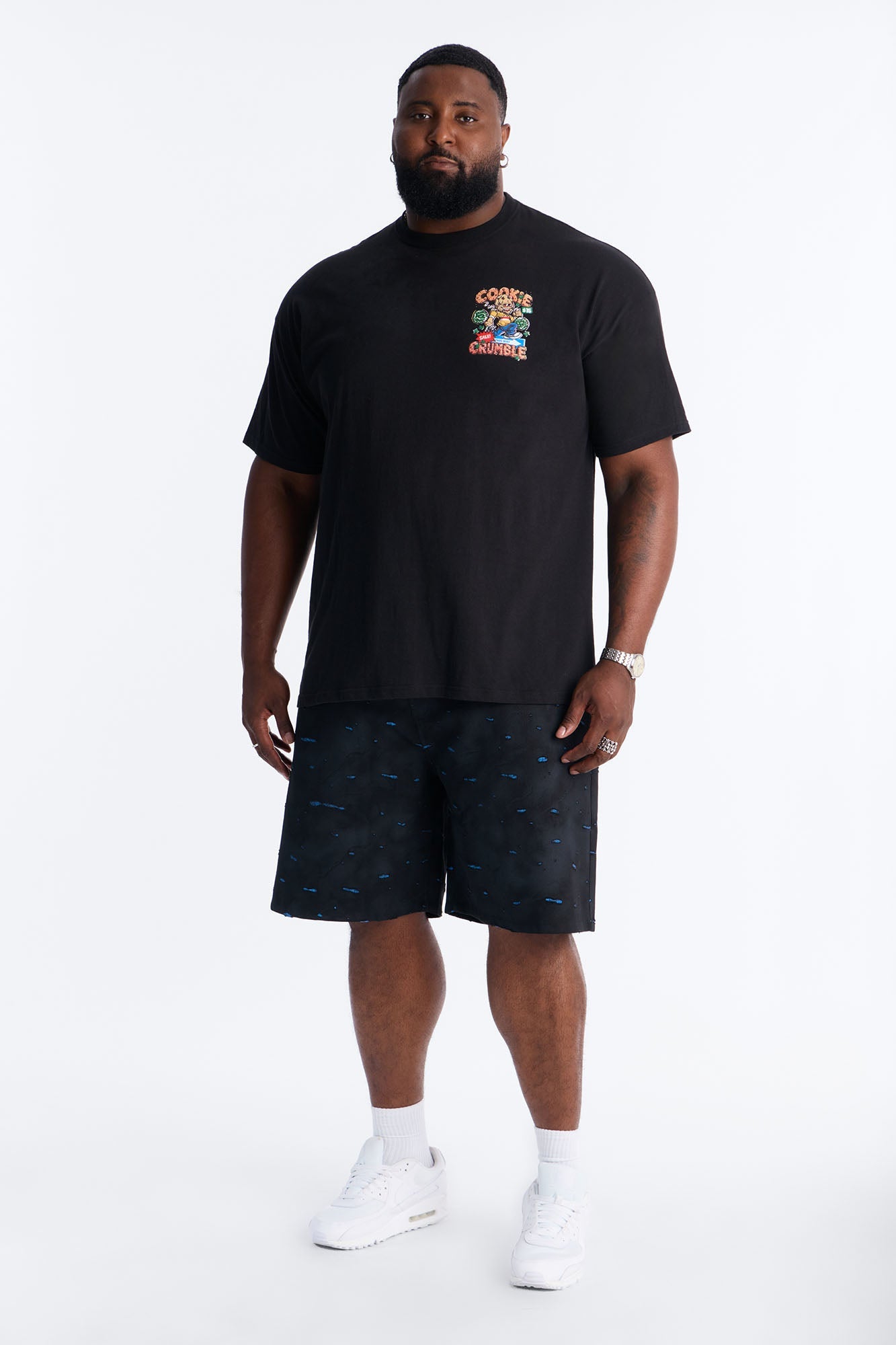 Relaxed Faded Moments Distressed Short - Bleach Blue Wash