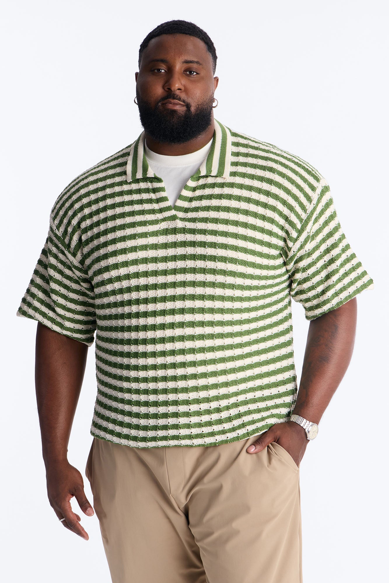 Relaxed Regatta Stripe Polo - Green
