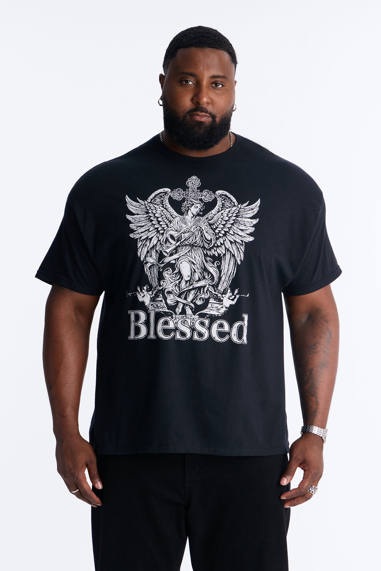 La Familia Blessed Angel Short Sleeve Tee - Black