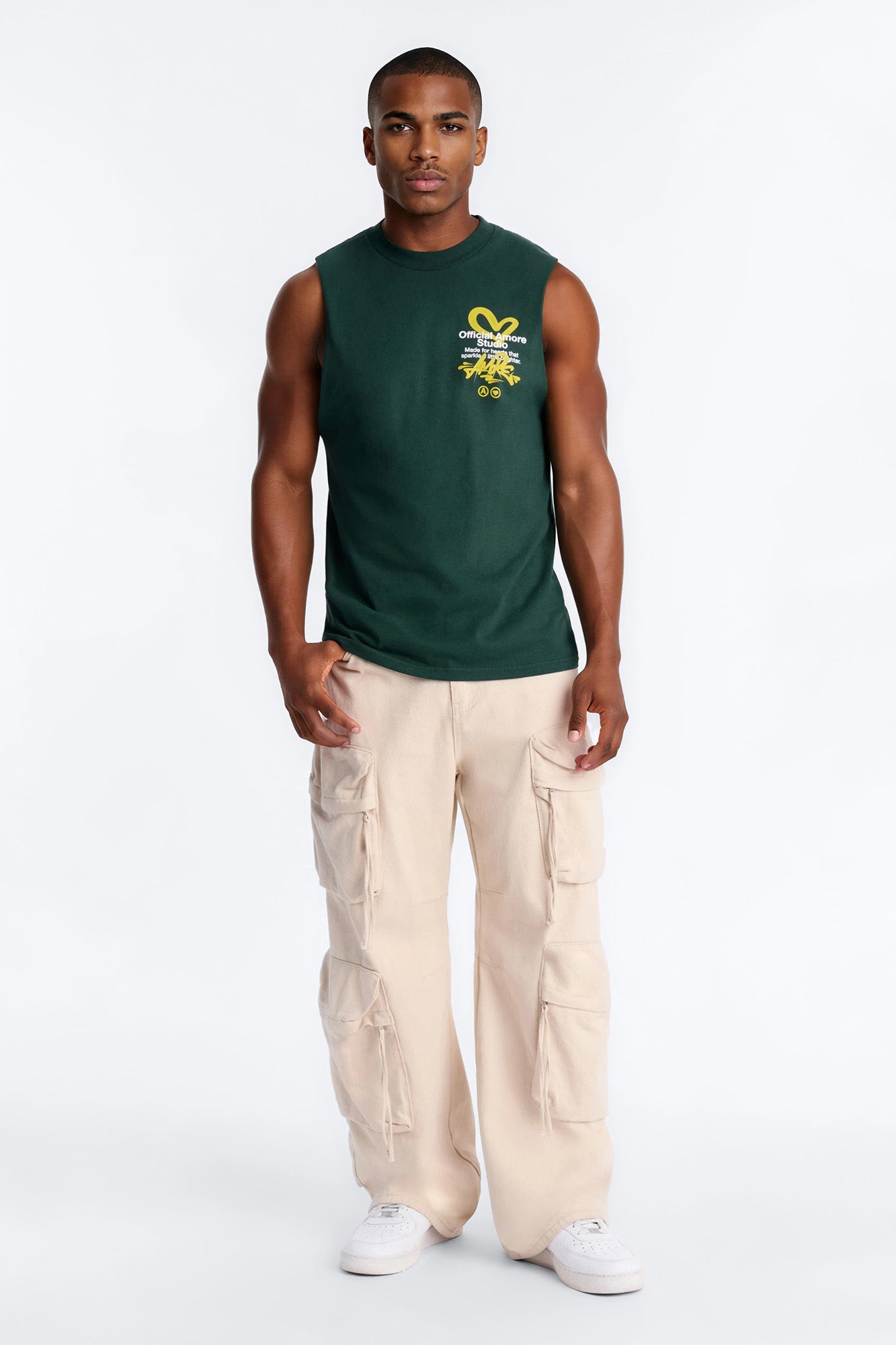 Amor Studio More Love Muscle Tee - Green